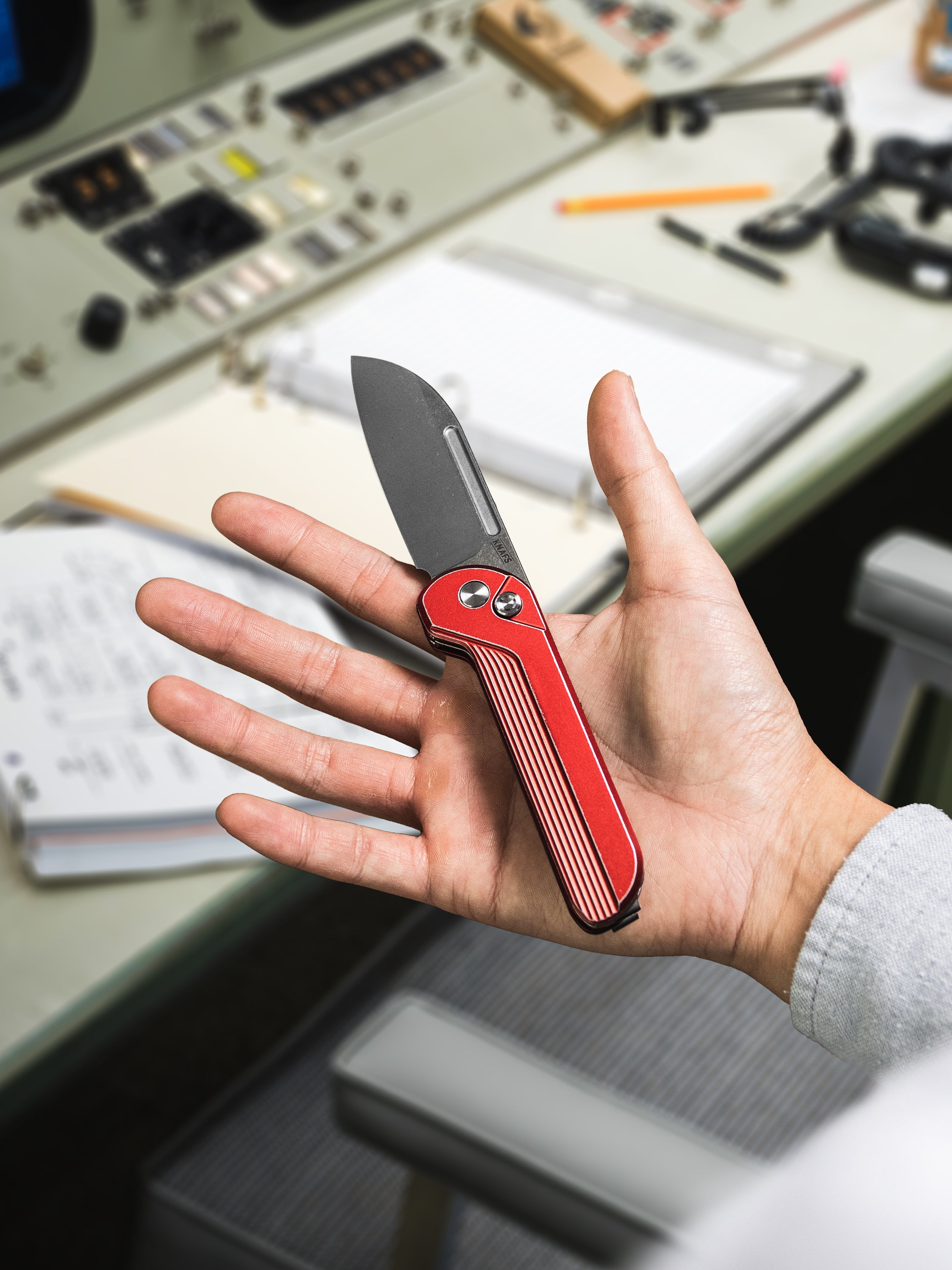 Capcom Pocket Knife - Re-Entry Red - Stonewash Blade