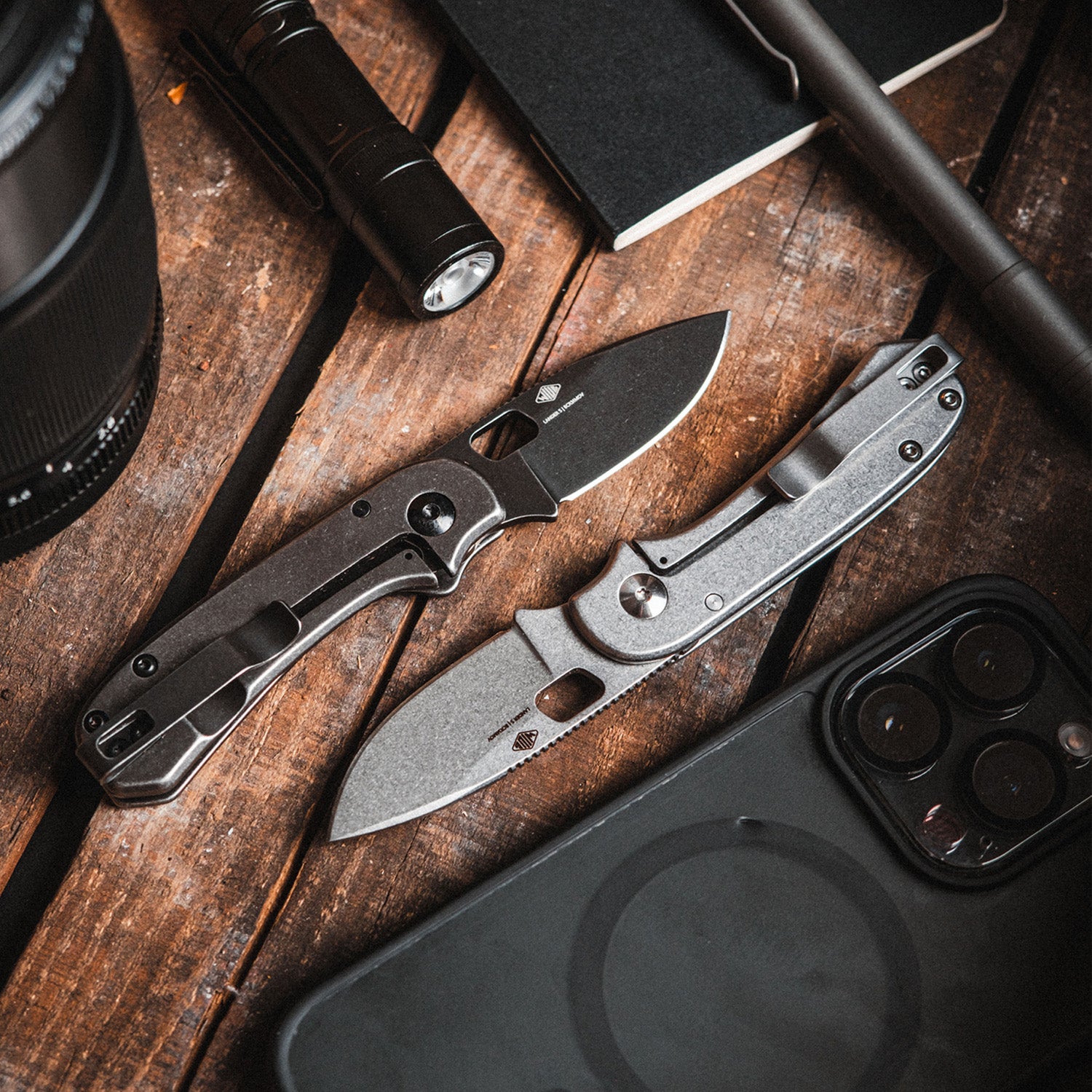 Lander 5 Pocket Knife - Gray Stonewash - 8CR14MOV