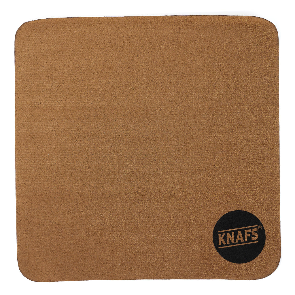 Knafs brown polishing cloth with logo - open front