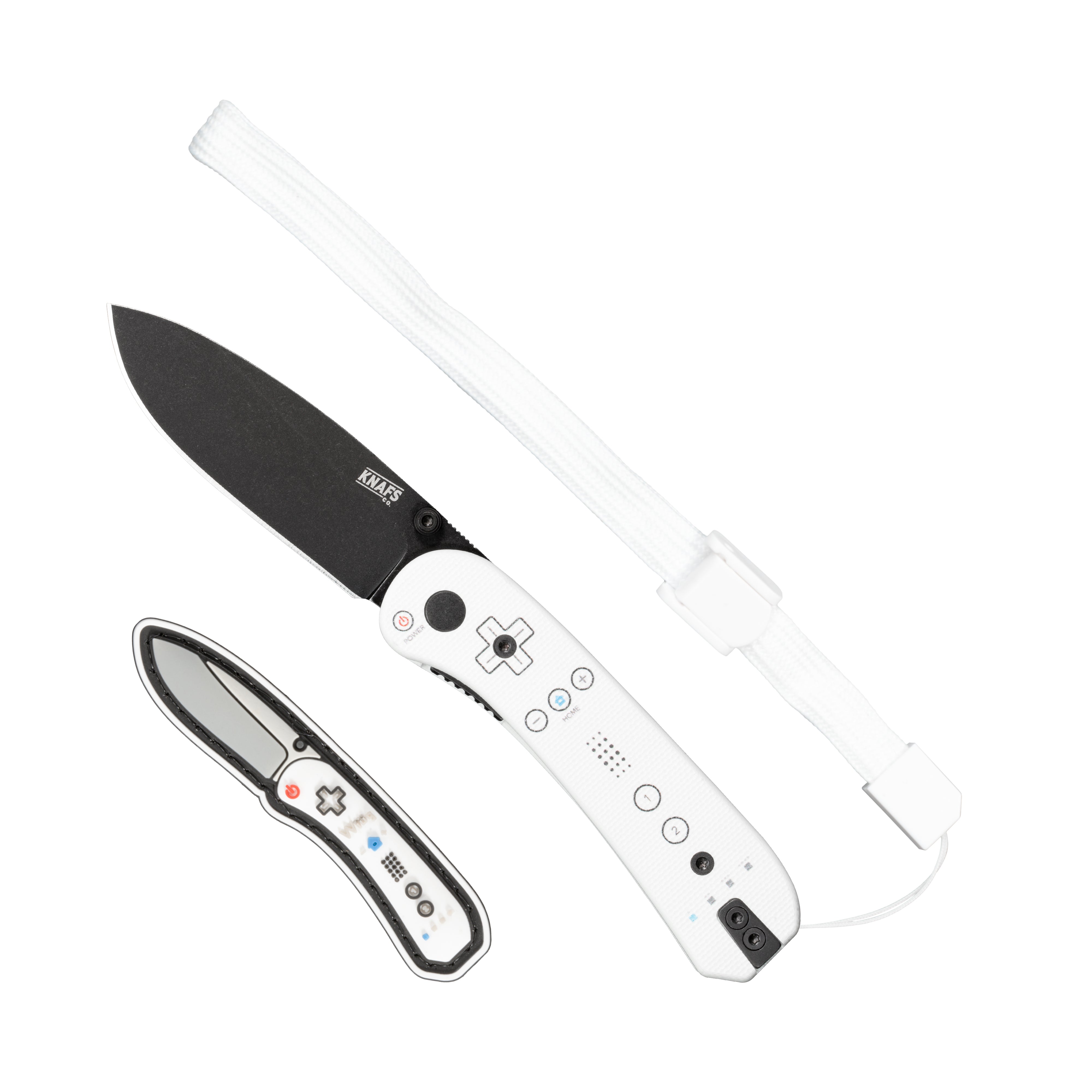 Knafs Landeriimote Special Edition knife - open front displayed with patch