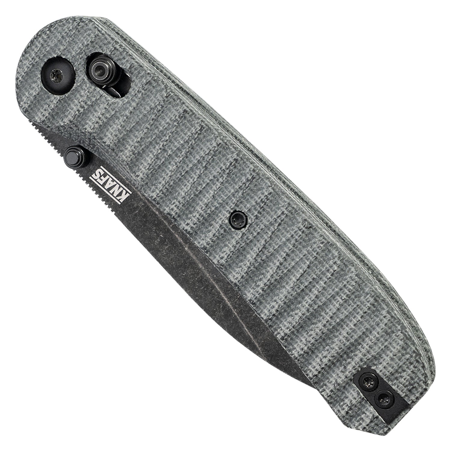 Lander 2 Knife Scales - Micarta - Anso Pattern on knife closed front