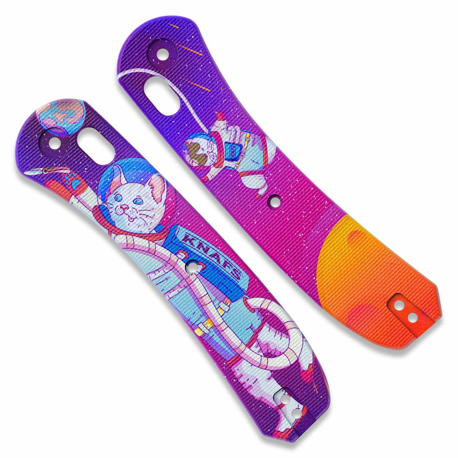 Lander 2 Knife Scales - Kitty Cosmo Crew G10 - both scales