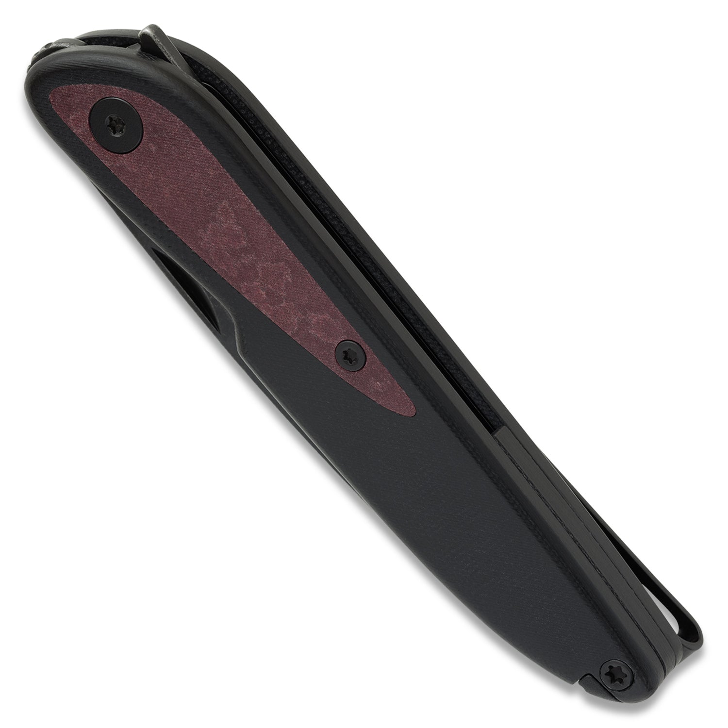 Doodler Pocket Knife - Black G10 Scales - Redstone Richlite Inlays - S35VN