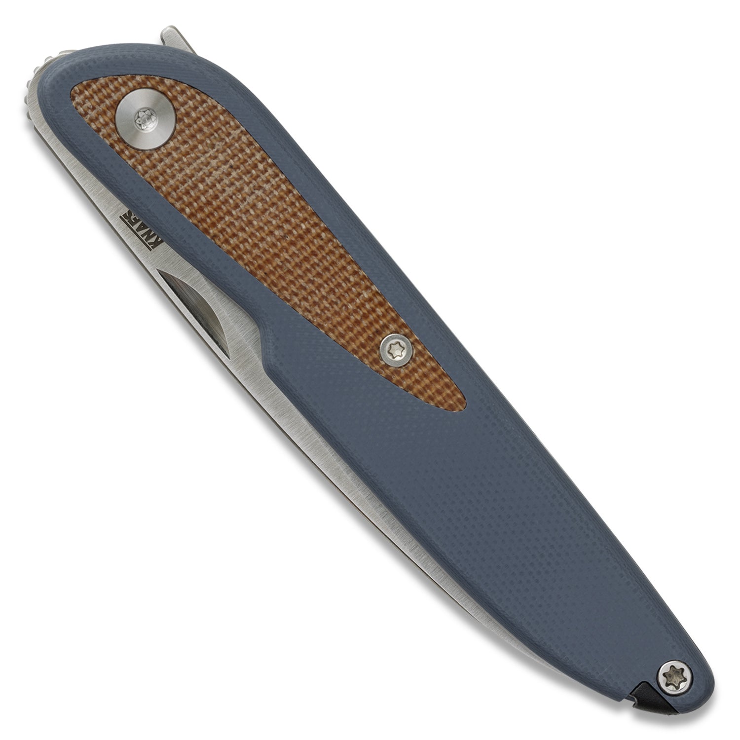 Doodler Pocket Knife - Horizon Blue G10 Scales - Brown Micarta Inlays - S35VN