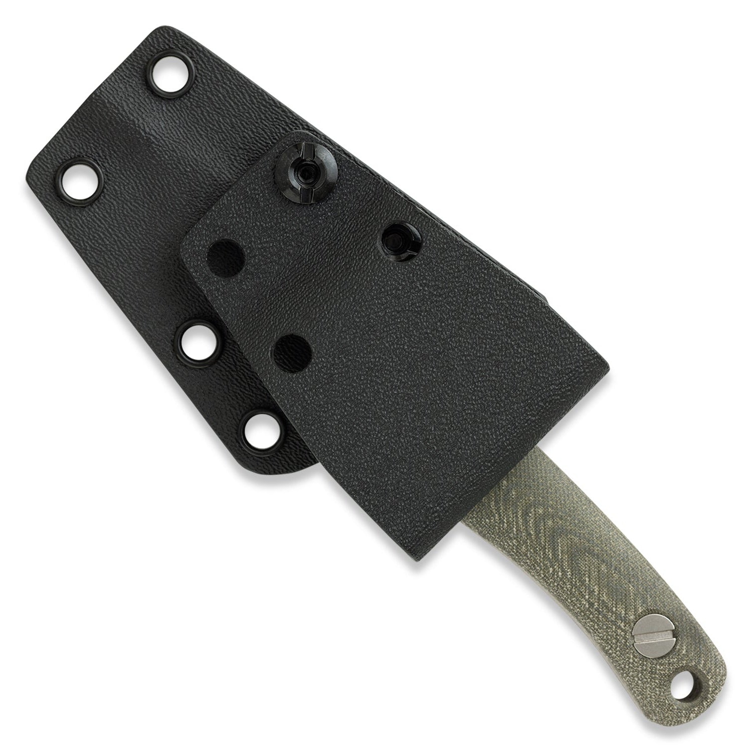 KNAFS-00596 Little-Lulu Stonewash MagnaCut Green Micarta back with sheath