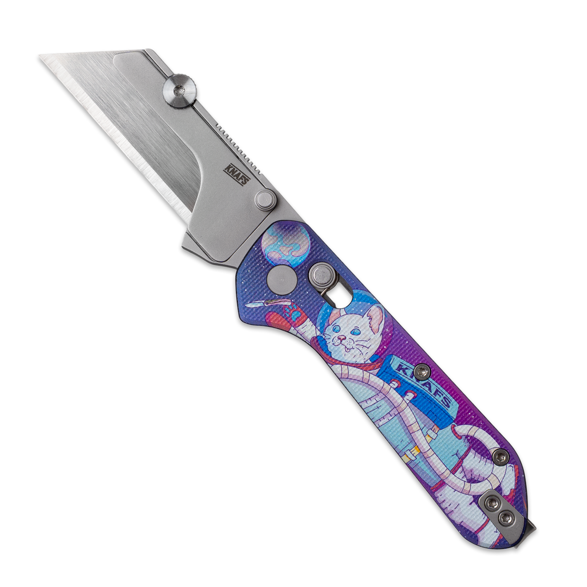 Yuti - Utility Knife - UV Printed G10 - Kitty Cosmo Crew