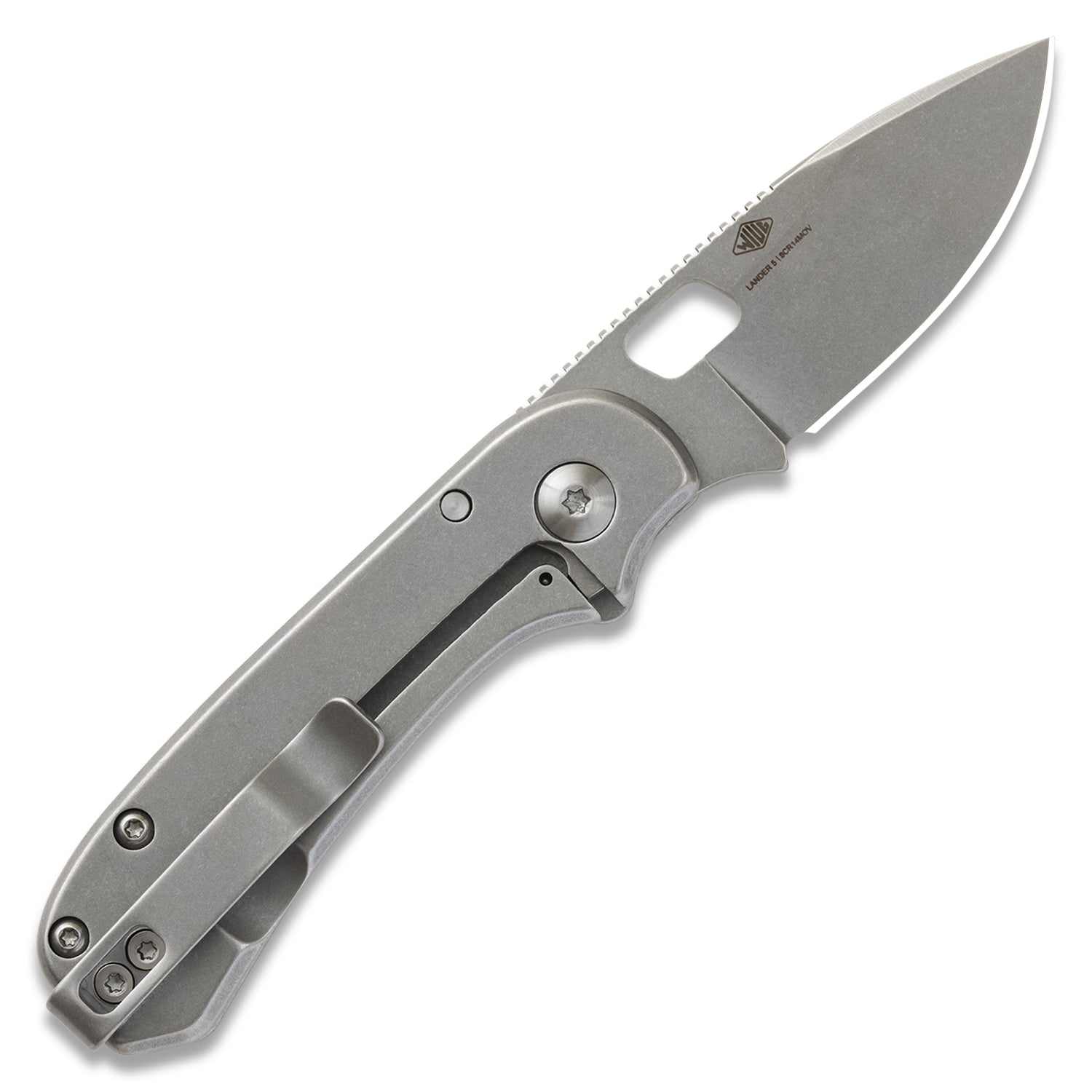 Lander 5 Pocket Knife - Topo - Gray Stonewash