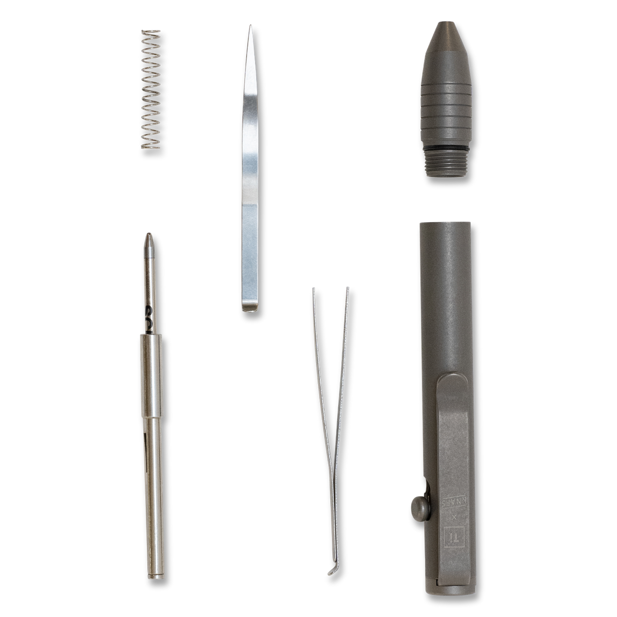 Lil Sancho Bolt Action Pen - Titanium Stonewashed - Big Idea Design x Knafs