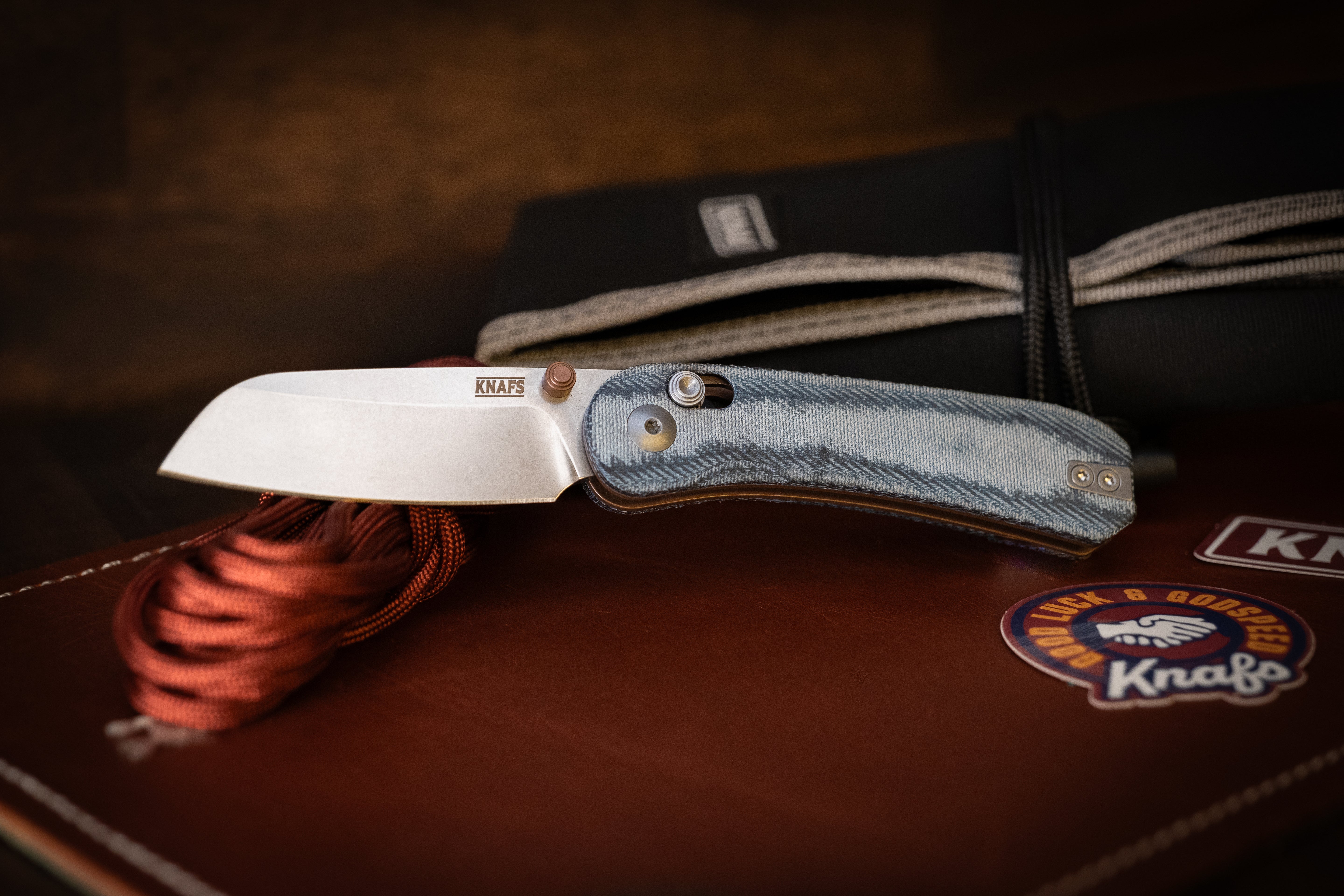 Lander 3 Pocket Knife - Sheepsfoot - Denim Micarta - S35VN