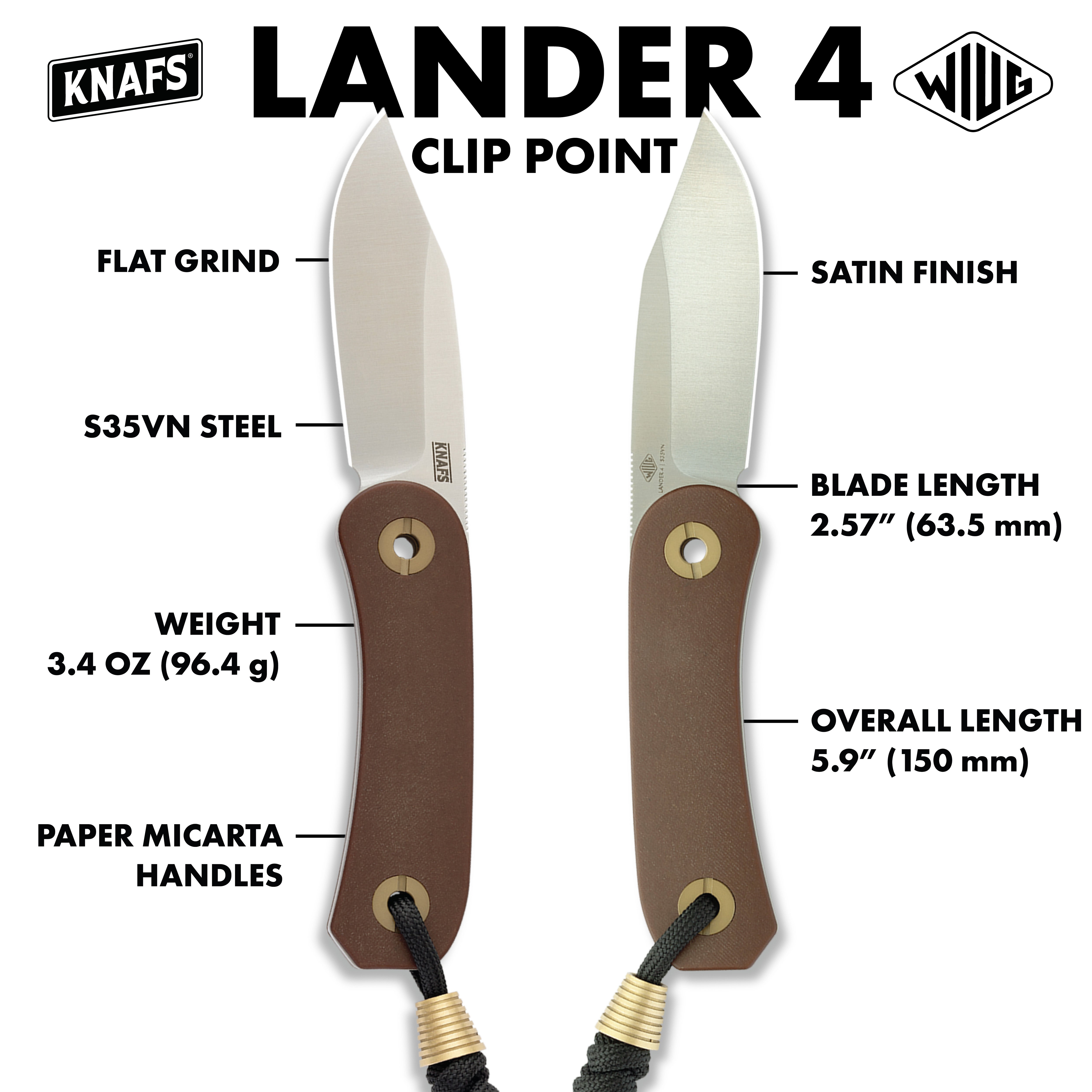 Lander 4 Lame Fixe - Clip Point - S35VN