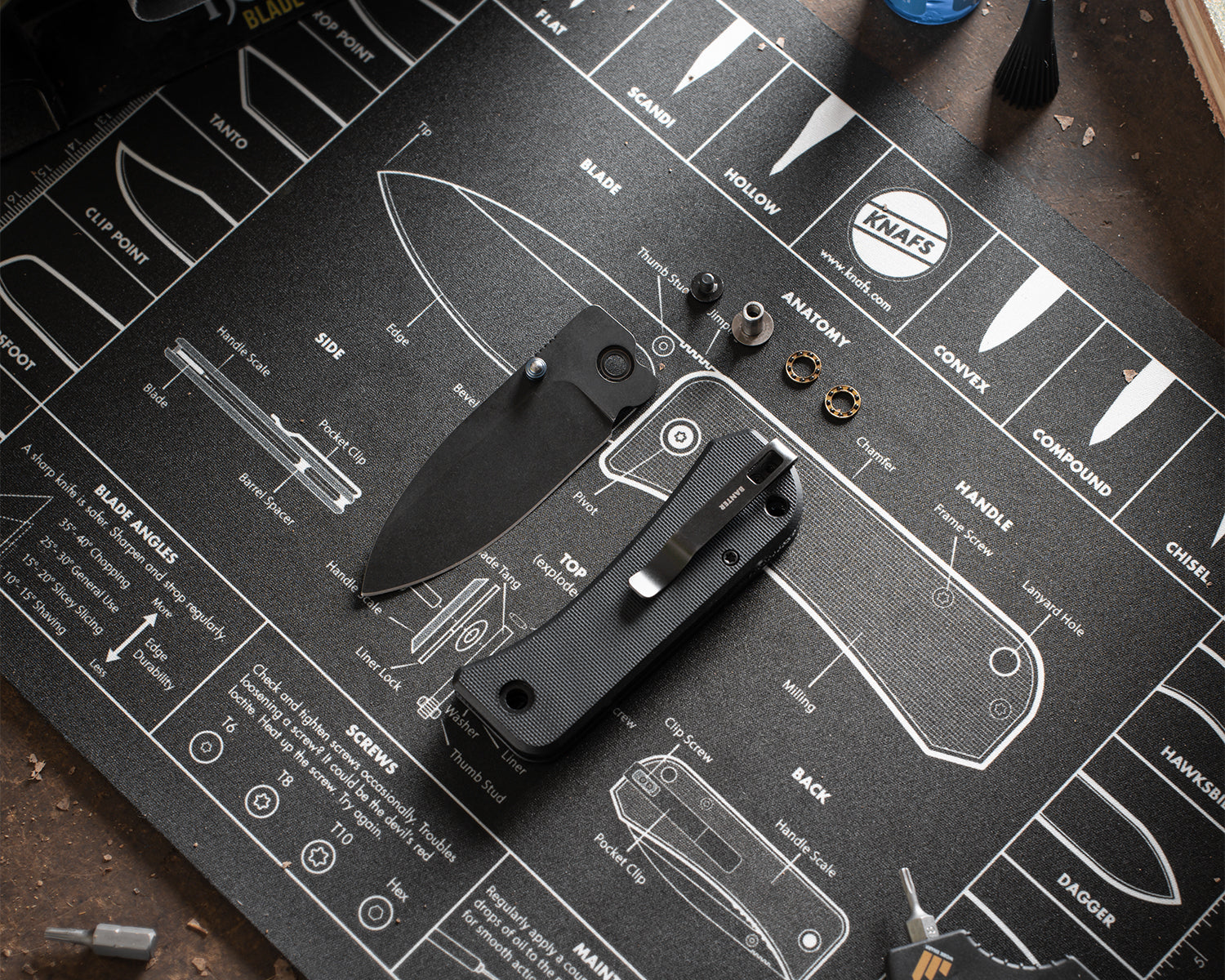 Knife Mouse Pad - Oversized Shop Mat 14 x 10" knife maintenance disassembly of knife