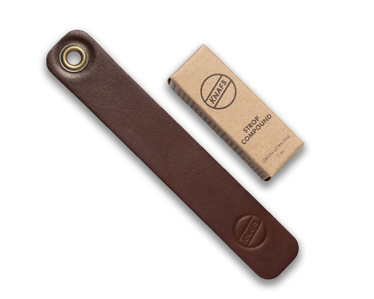 Bacher Premium Leather Strop for Knife Sharpening with Polishing Compound -  Double Sided Stropping Leather - Stropping Kit: Knif