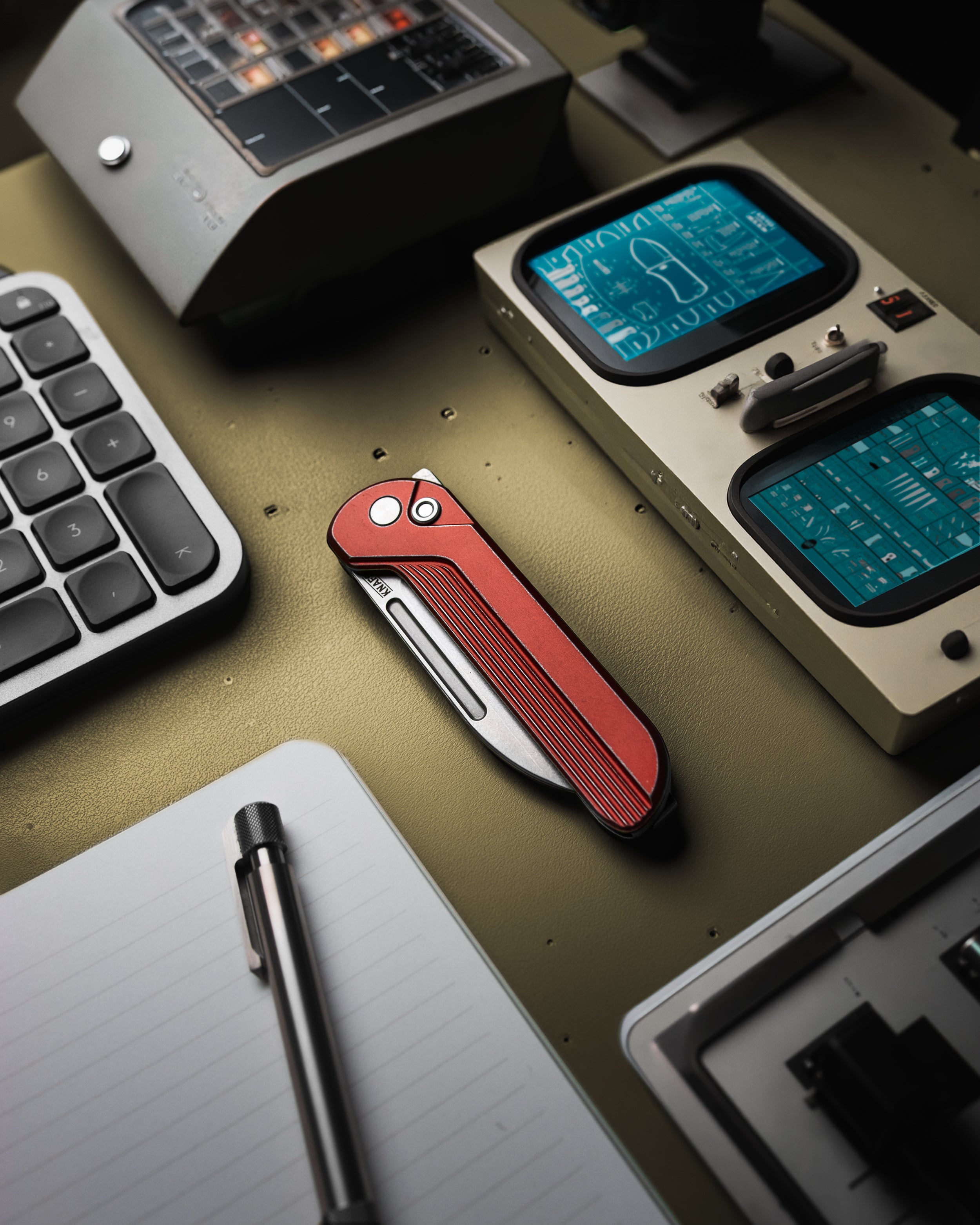 Capcom Pocket Knife - Re-Entry Red -  Stonewash Blade