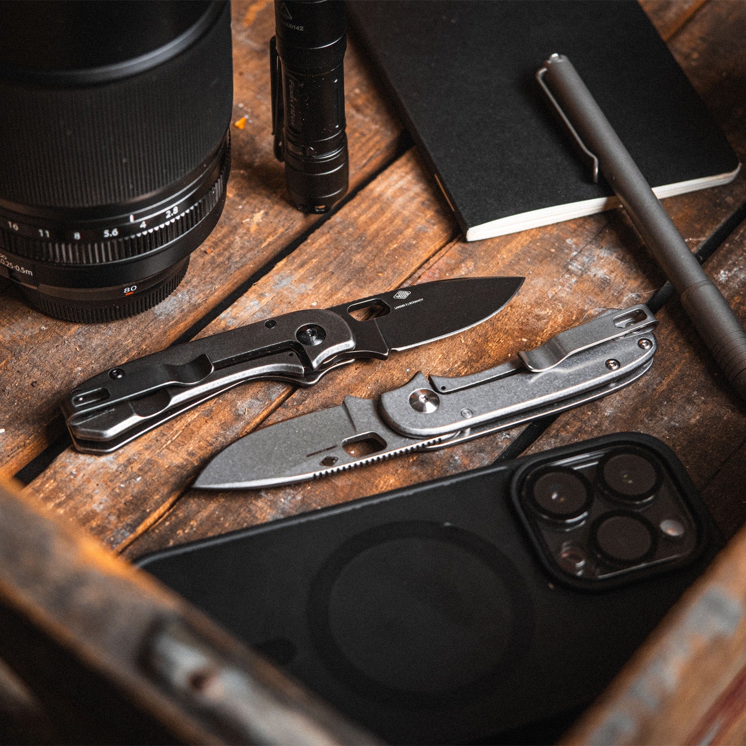 Lander 5 Pocket Knife - Black Stonewash - 8CR14MOV