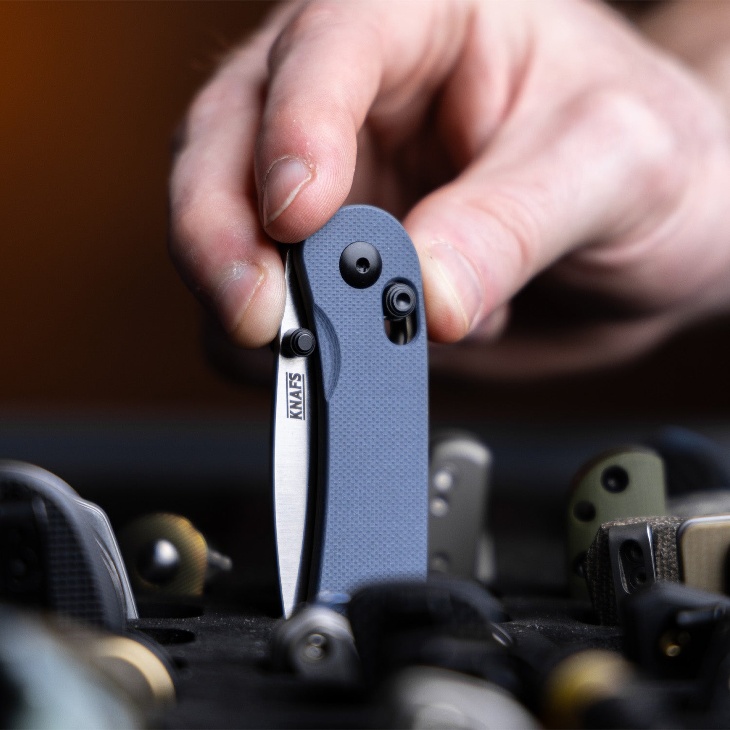 Knafs Lander 3 Pocket Knife - Horizon Blue G10