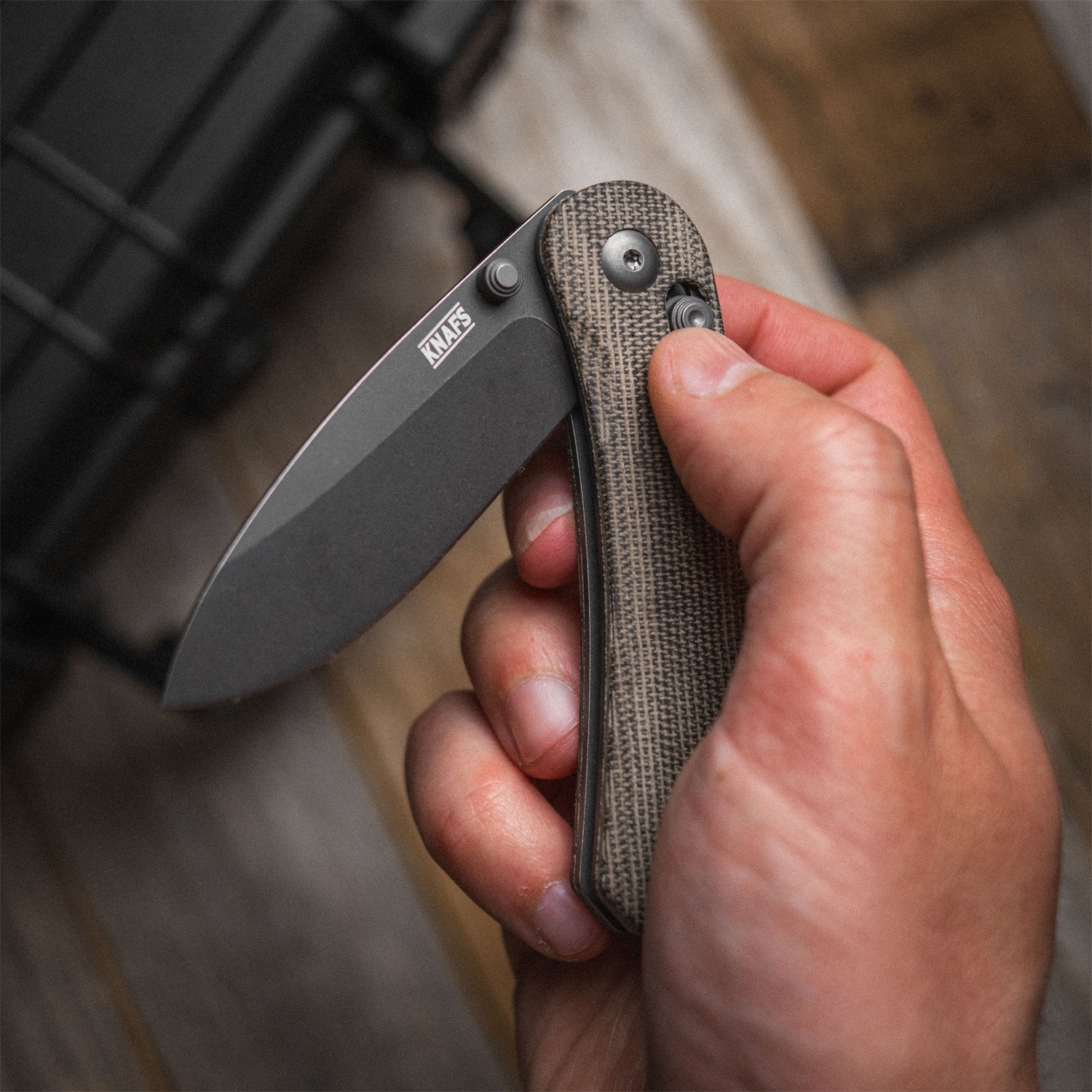 KNAFS-00397 Lander 3 Pocket Knife Moondust Micarta