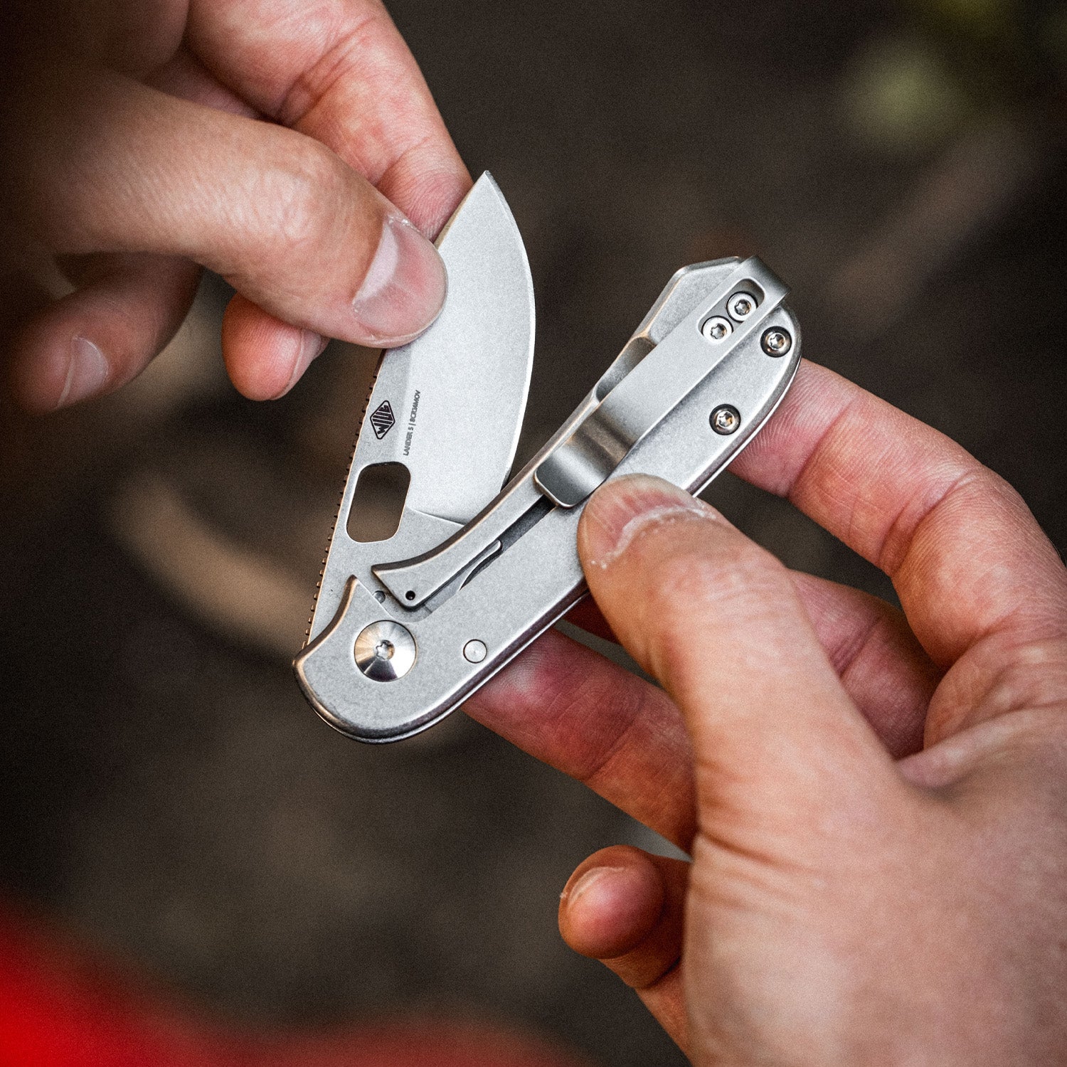 Lander 5 Pocket Knife - Gray Stonewash - 8CR14MOV