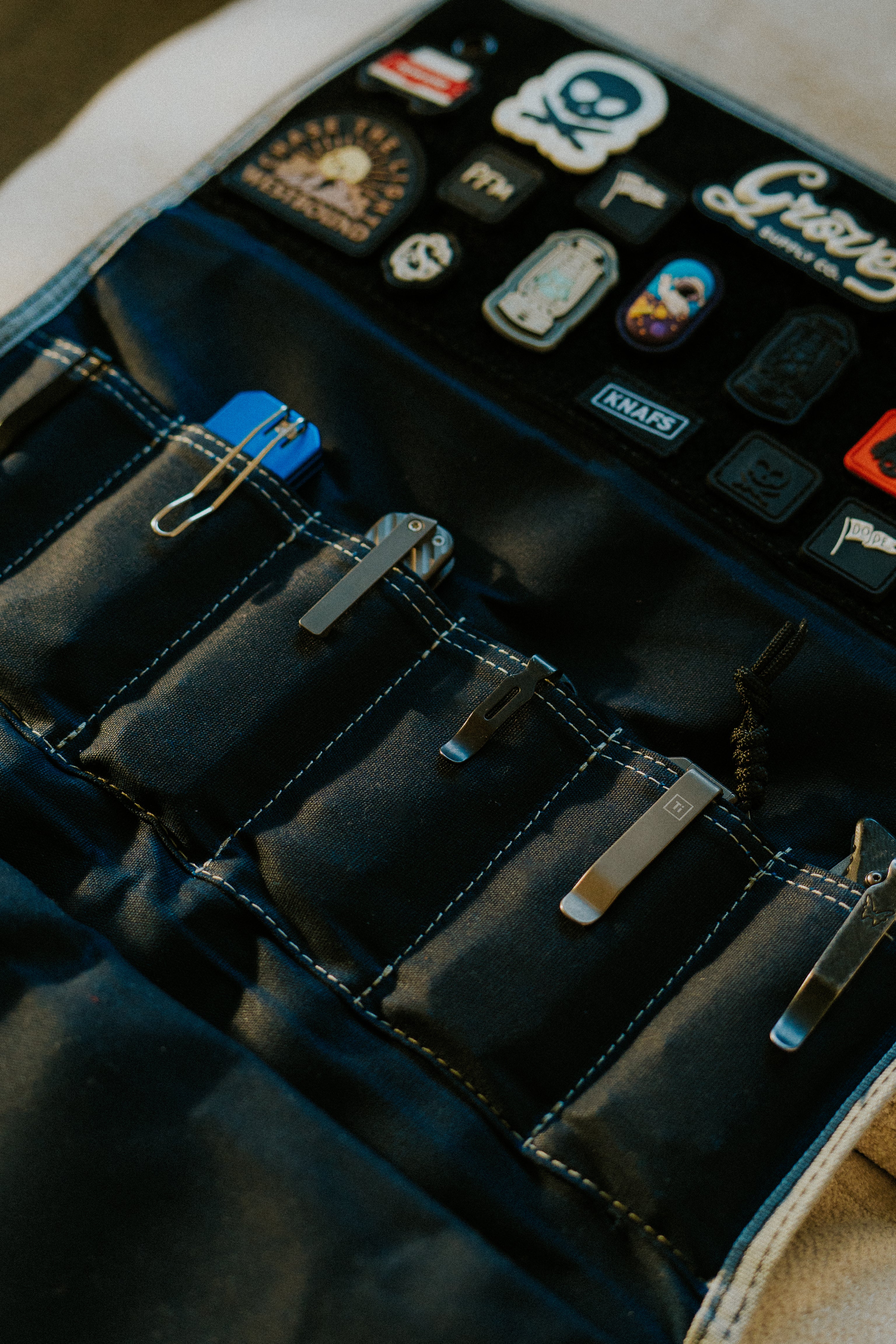 Burrito Grande - Bleu marine - Trousse de rangement pour couteaux EDC