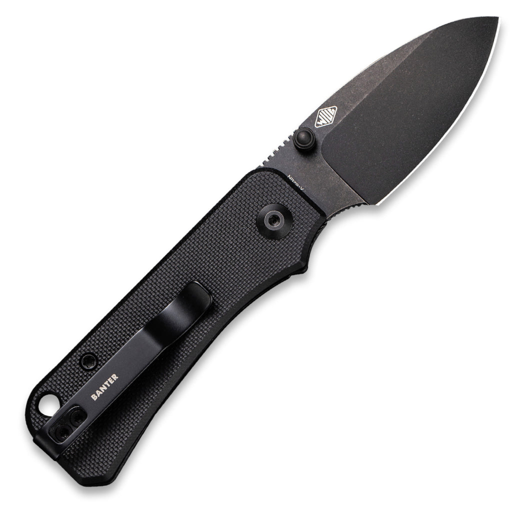 CIVIVI Baby Banter Pocket Knife - Black G10 Handle - Black Nitro V Blade - Open Back