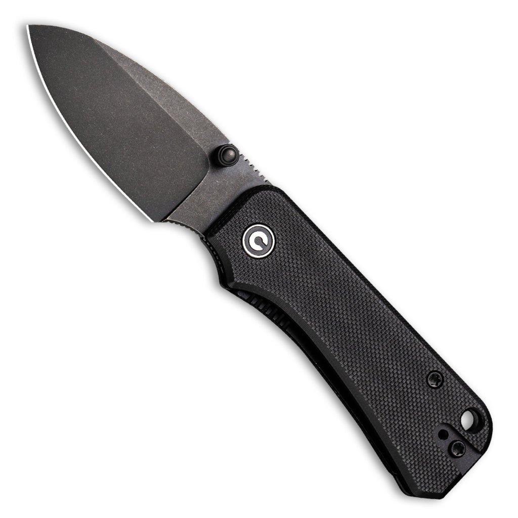CIVIVI Baby Banter Pocket Knife - Black G10 Handle - Black Nitro V Blade - Open Front