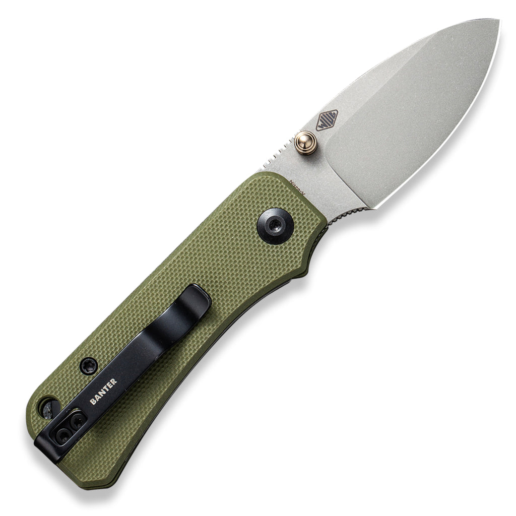 CIVIVI Baby Banter Pocket Knife - OD Green G10 - Gray Stonewash Nitro V Blade - Open Back