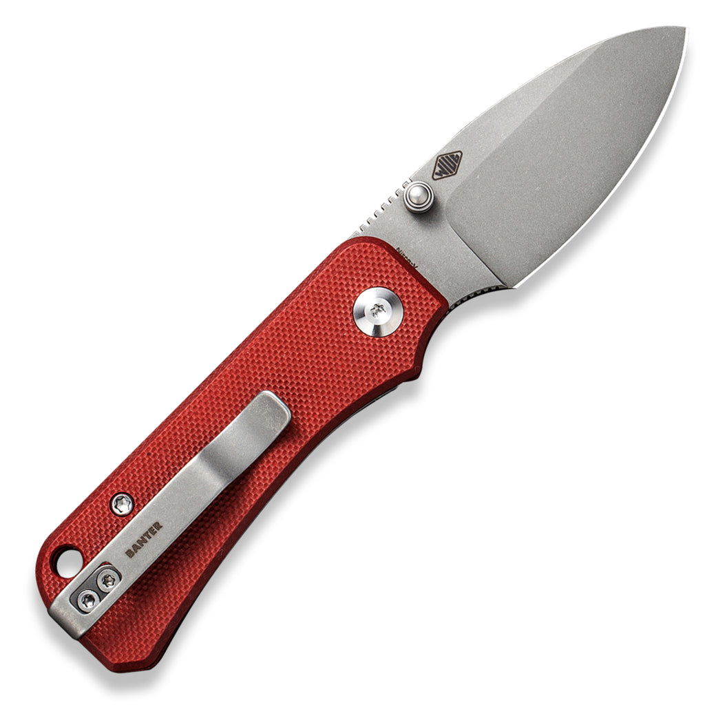 CIVIVI Baby Banter Pocket Knife - Burgundy G10 - Stonewash Nitro V Blade - Open Back