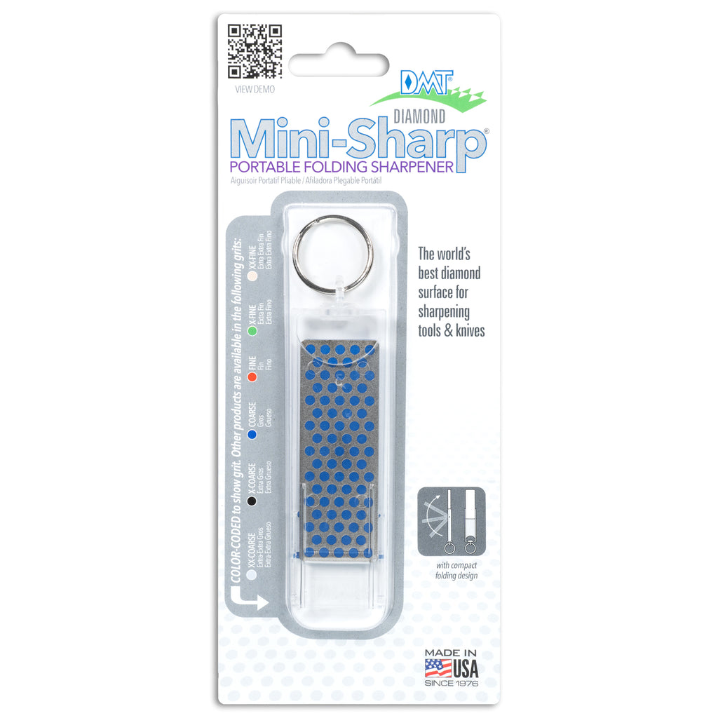 DMT Diamond Mini-Sharp Pocket Knife Sharpener - Blue/Coarse - Product in package - front