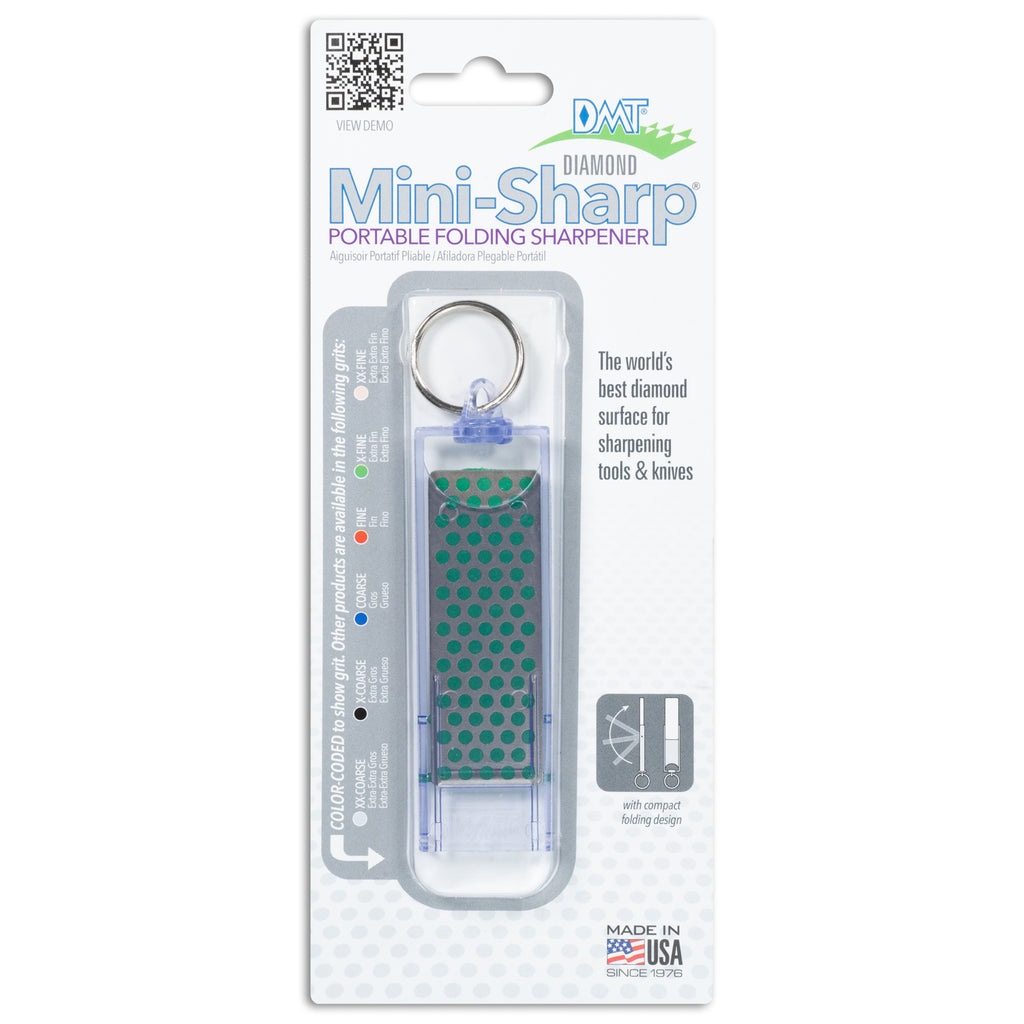 DMT Diamond Mini-Sharp Pocket Knife Sharpener - Green/Extra Fine- Product in package - front
