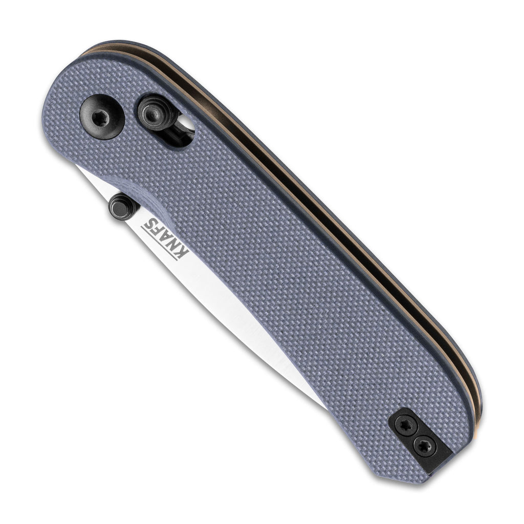 Knafs Lander 3 EDC Pocket Knife With S35VN Steel And Clutch Lock Mechanism - Horizon Blue - Closed Front - Angled