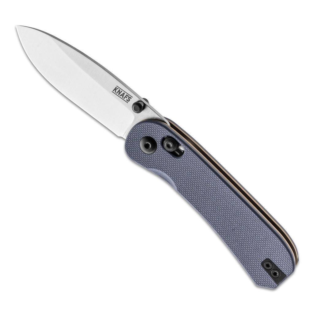 Knafs Lander 3 EDC Pocket Knife With S35VN Steel And Clutch Lock Mechanism - Horizon Blue - Open Front - Angled