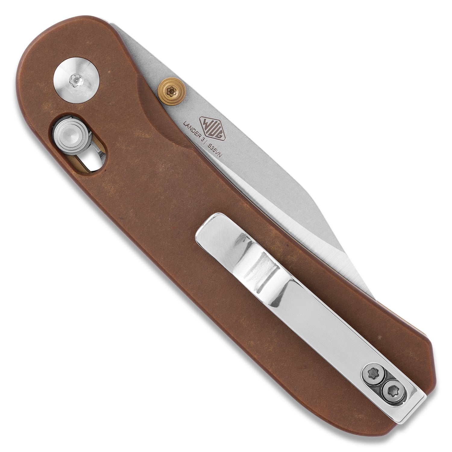 KNAFS-00392
Lander 3 Pocket Knife S35VN Clip Point  back closed