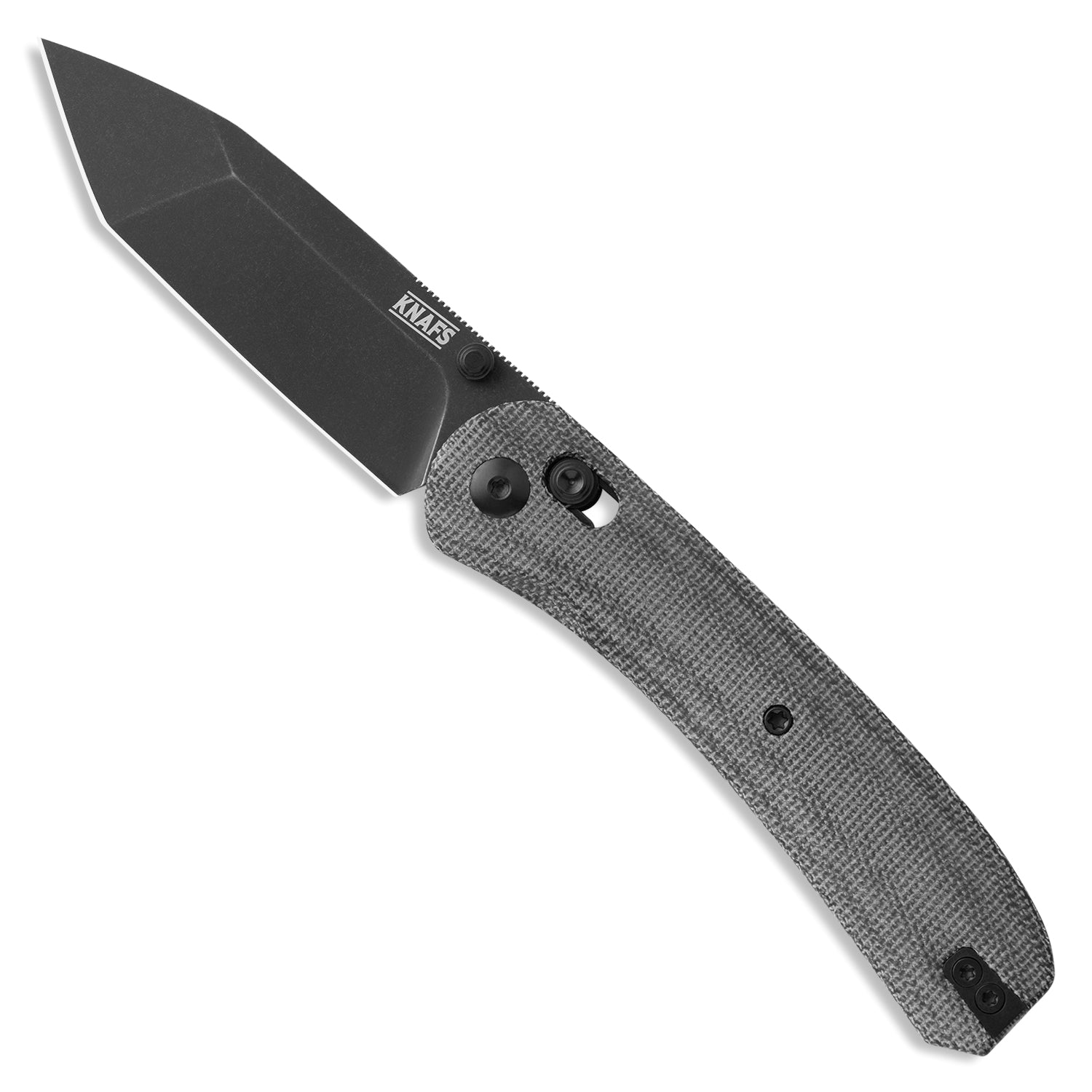 KNAFS-00407-Lander 2 Pocket Knife Tanto Satin front open