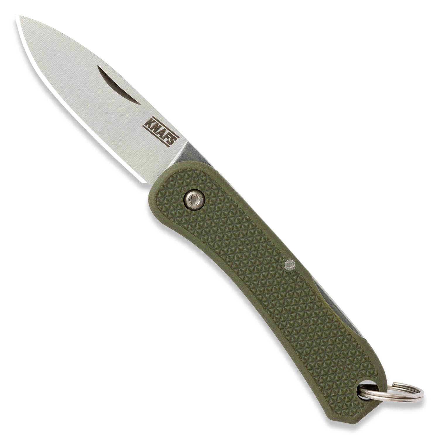KNAFS-00426 Knafs Lander 6 Keychain knife OD Green front open