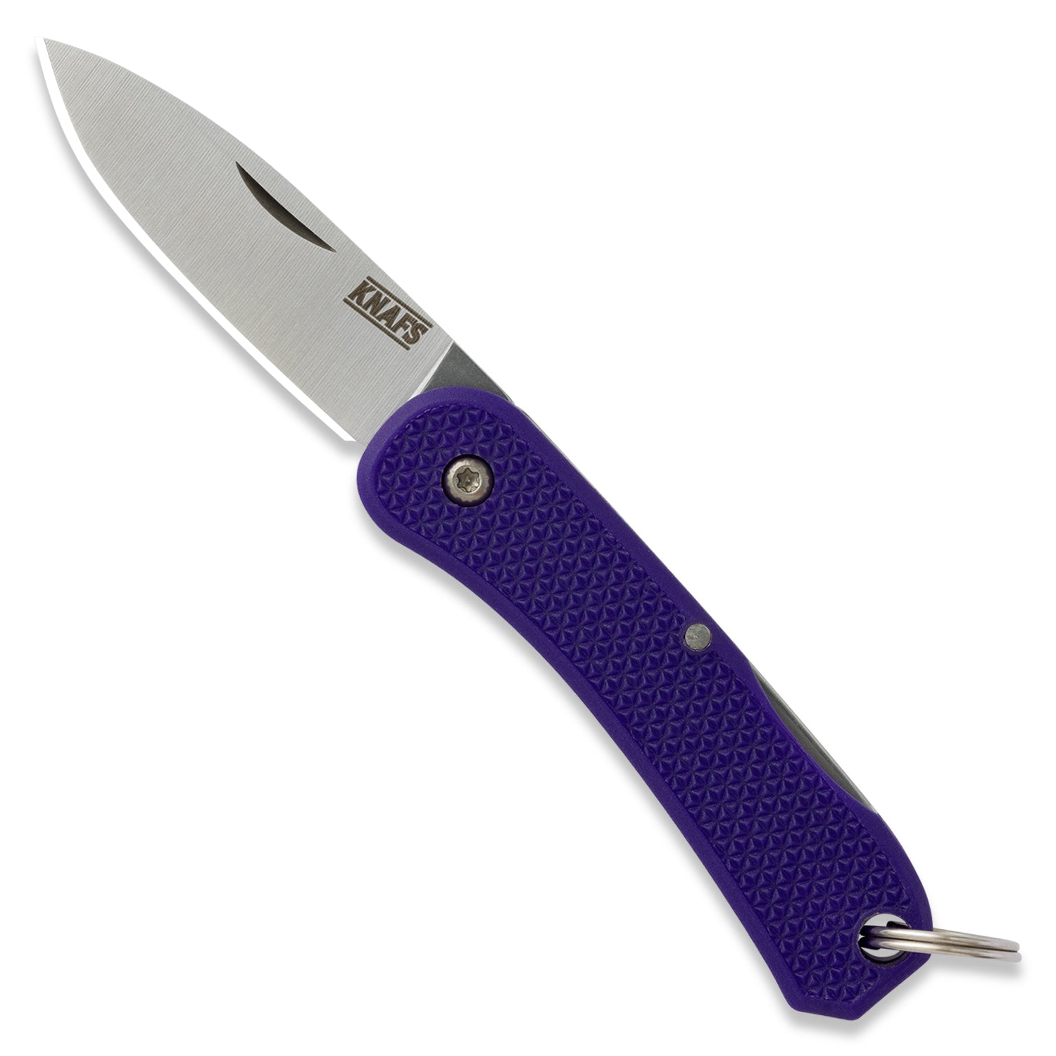 KNAFS-00427 Knafs Lander 6 Keychain knife Purple front open