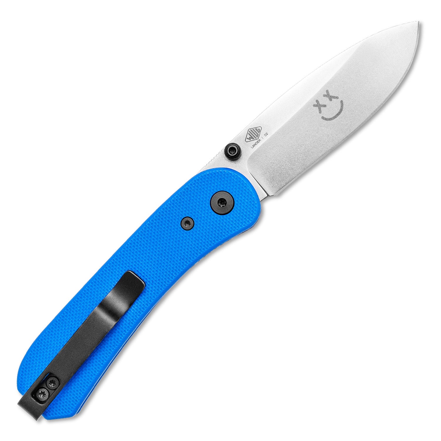 BLEM Lander 1 Pocket Knife - Blue G10 - D2 - No Warranty, No Returns