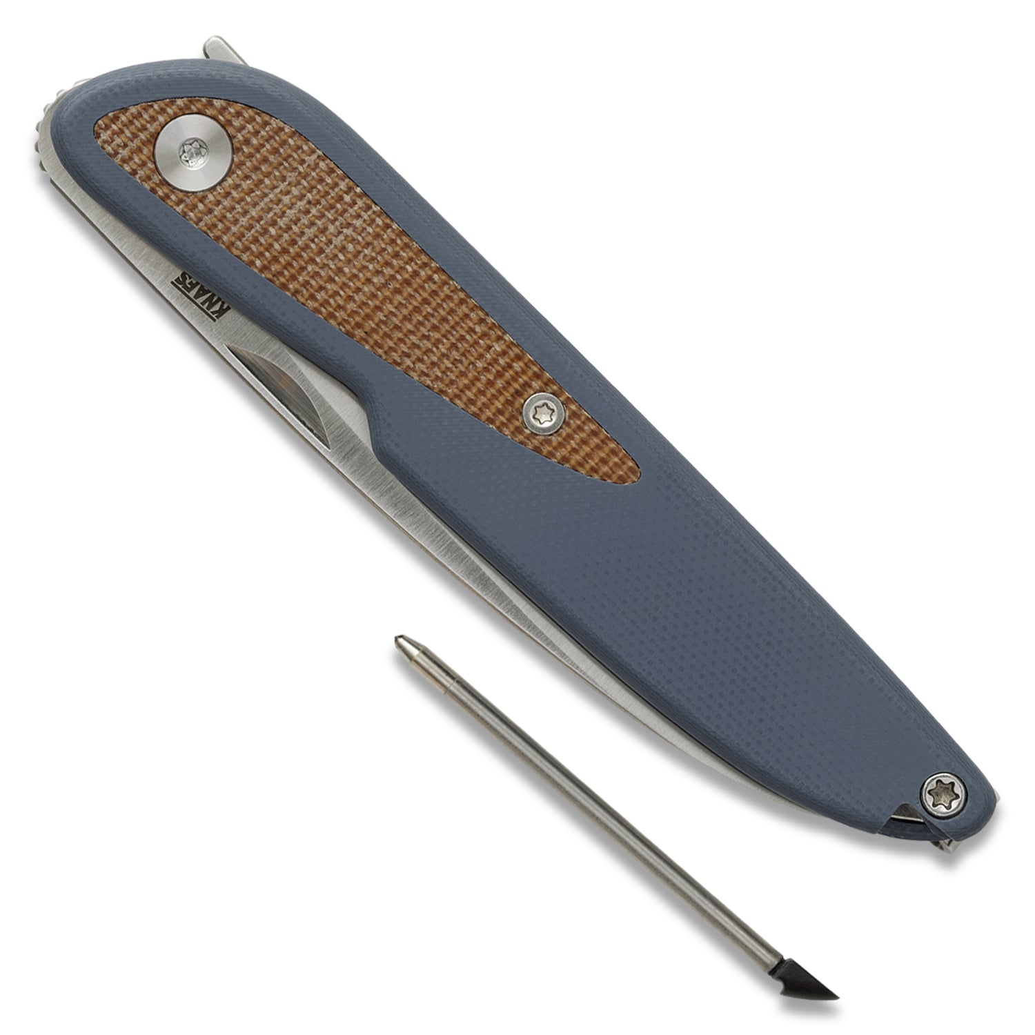 Doodler Pocket Knife - Horizon Blue G10 Scales - Brown Micarta Inlays - S35VN