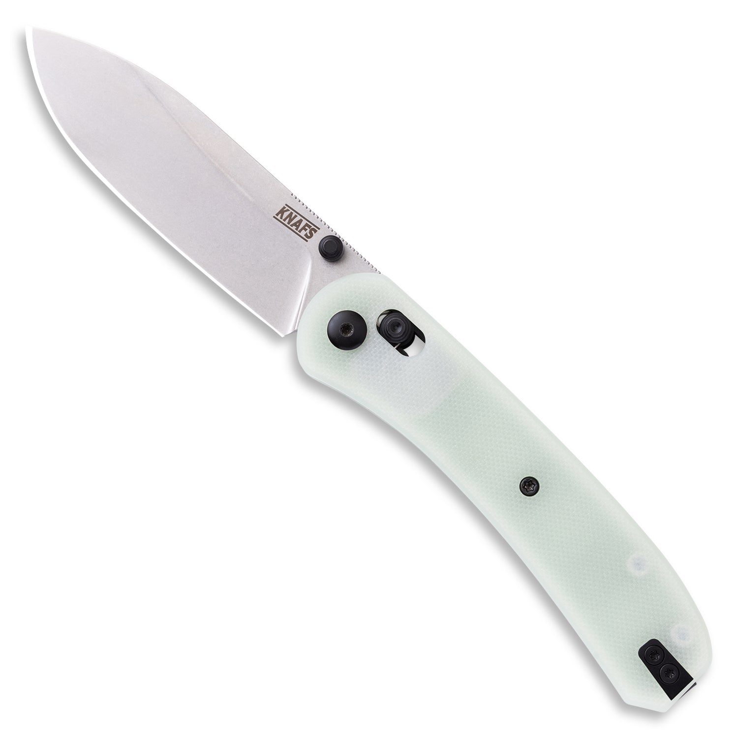 Lander 2 Pocket Knife - Flat G10 Scales - Pre-built - Gray Stonewash - Natural handle