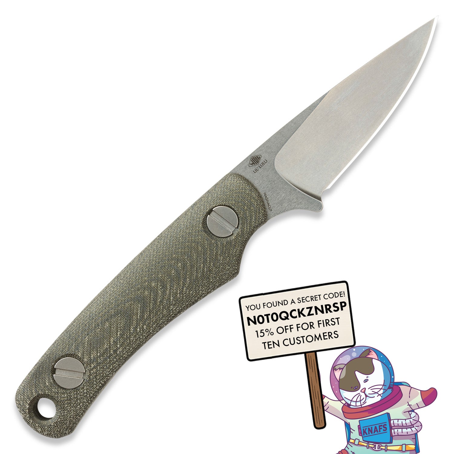 Little Lulu - Stonewash MagnaCut - Green Micarta