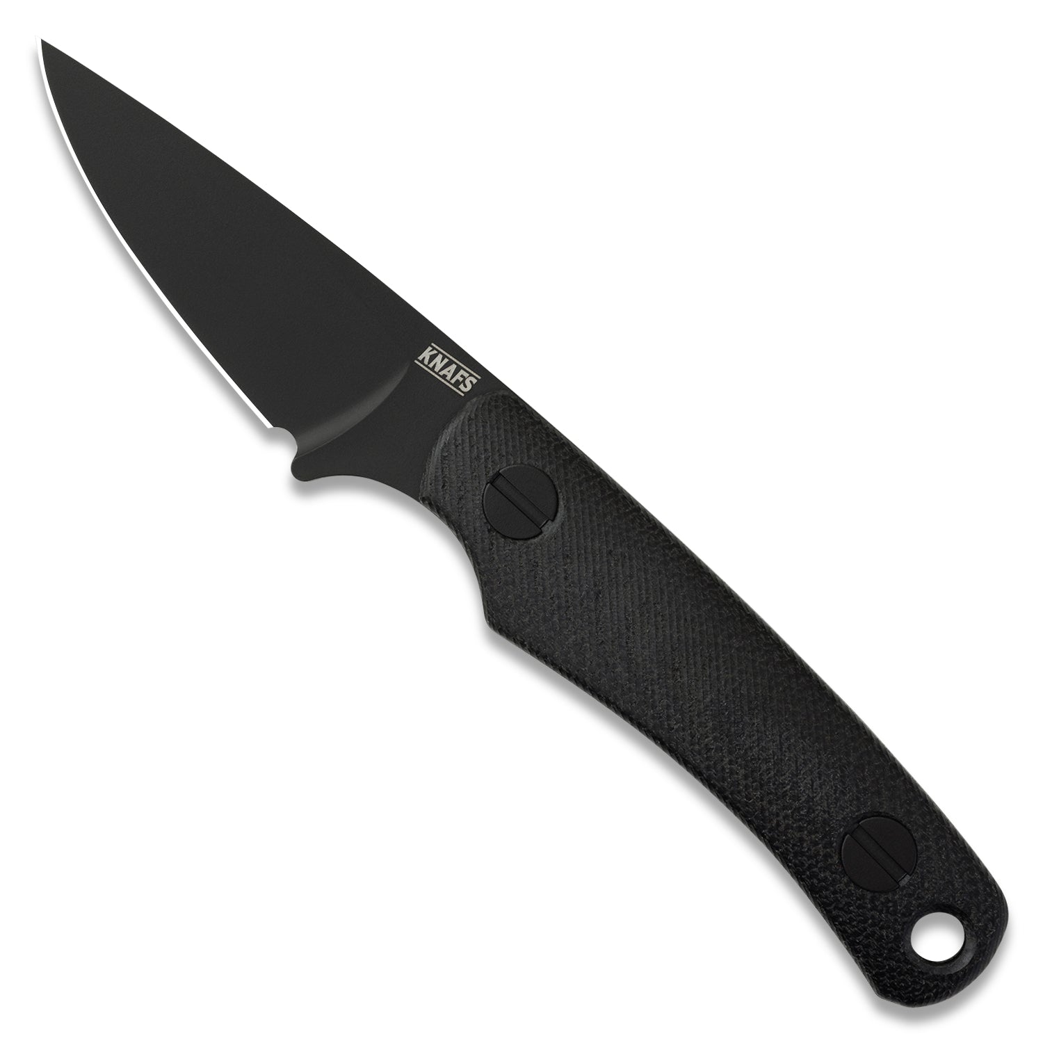 Little Lulu Fixed Blade Knife - Black Cerakote MagnaCut - Black Micarta