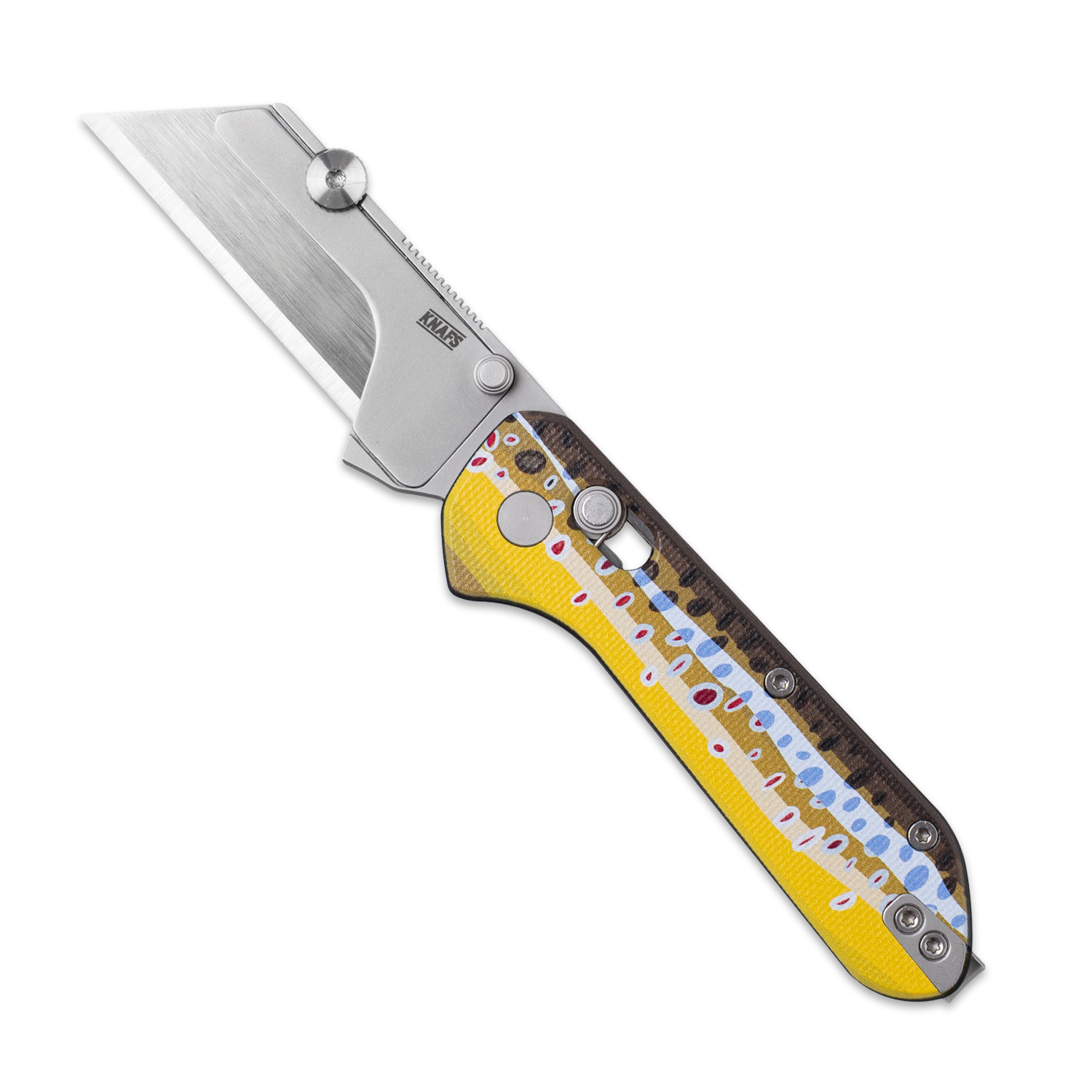 Yuti - Utility Knife - UV Printed G10 - Brown Trout