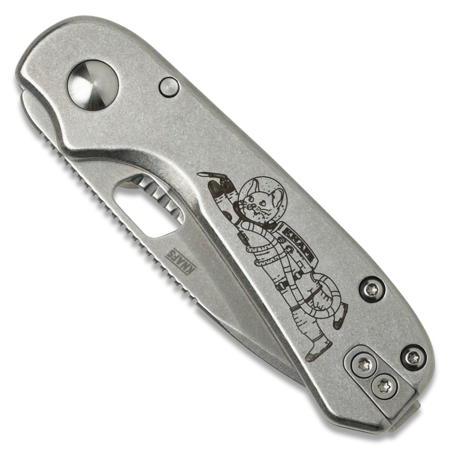 Lander 5 Pocket Knife - Space Kitty - Gray Stonewash