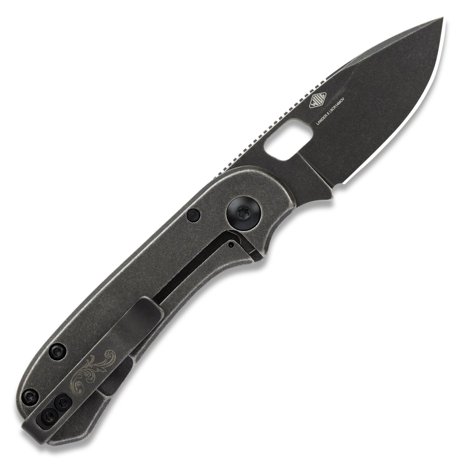 Lander 5 Knife - Black - Filigree - Blade Texas Exclusive