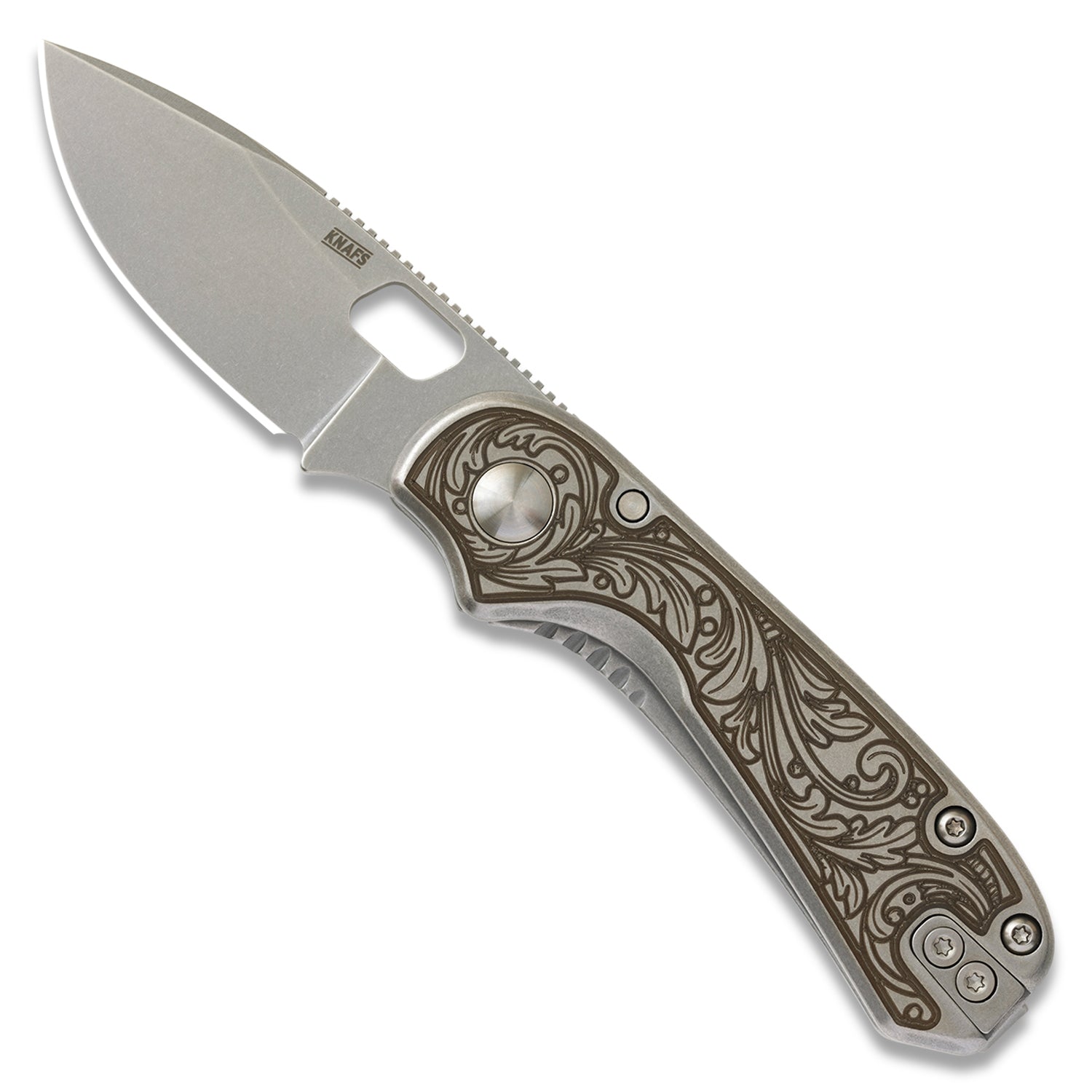 Lander 5 Knife Gray Filigree Blade | Texas Exclusive | Knafs