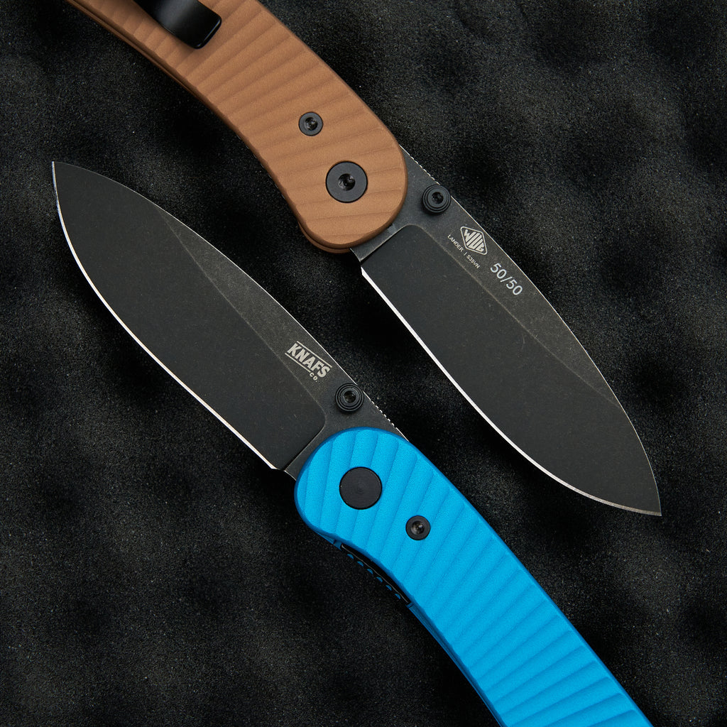 Knafs Lander 1 Limited Edition Pocket Knife With Solar Flare Aluminum Scales - Teal And Bronze Open