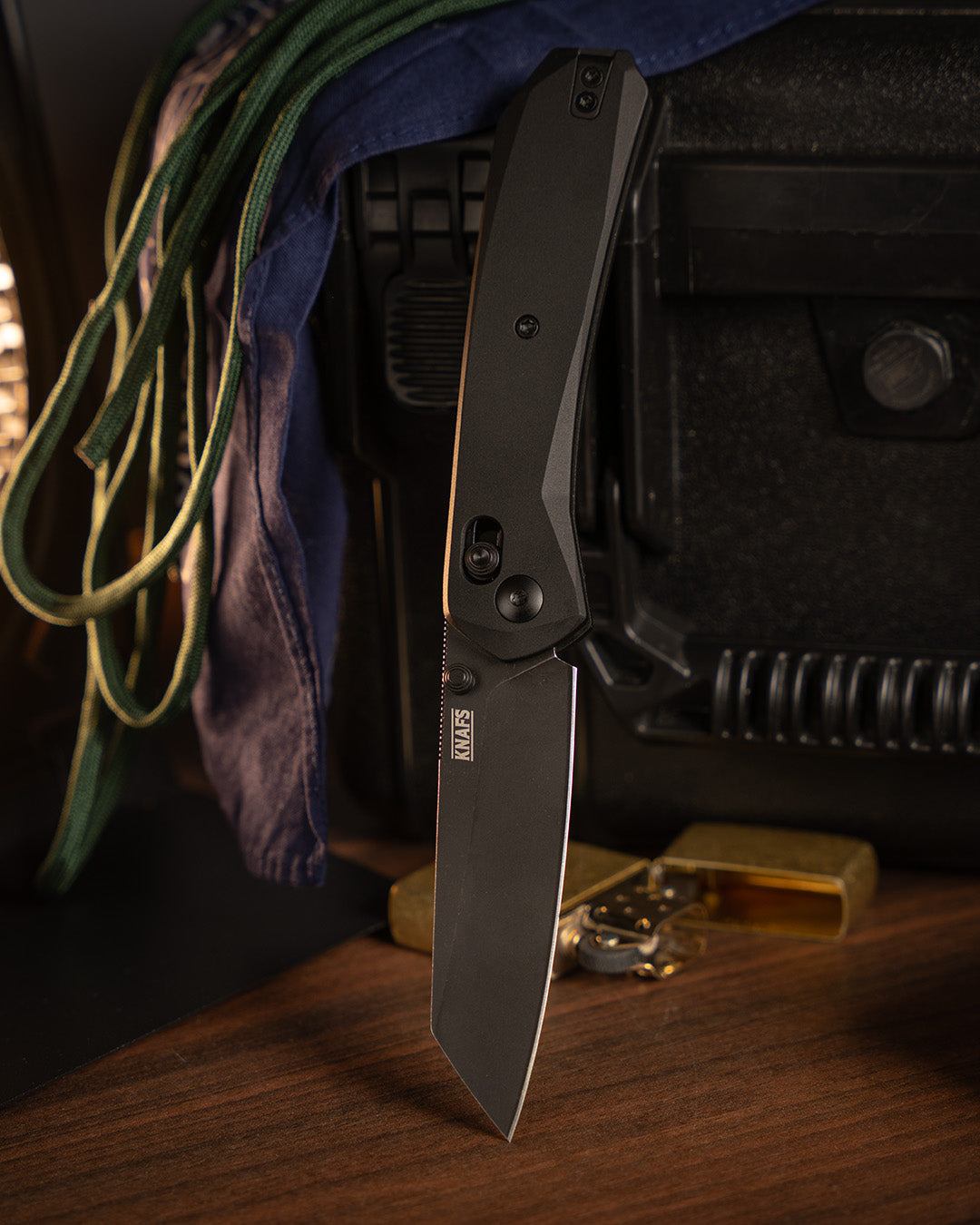 Lander 2 Reverse Tanto - Black Aluminum - Elmax