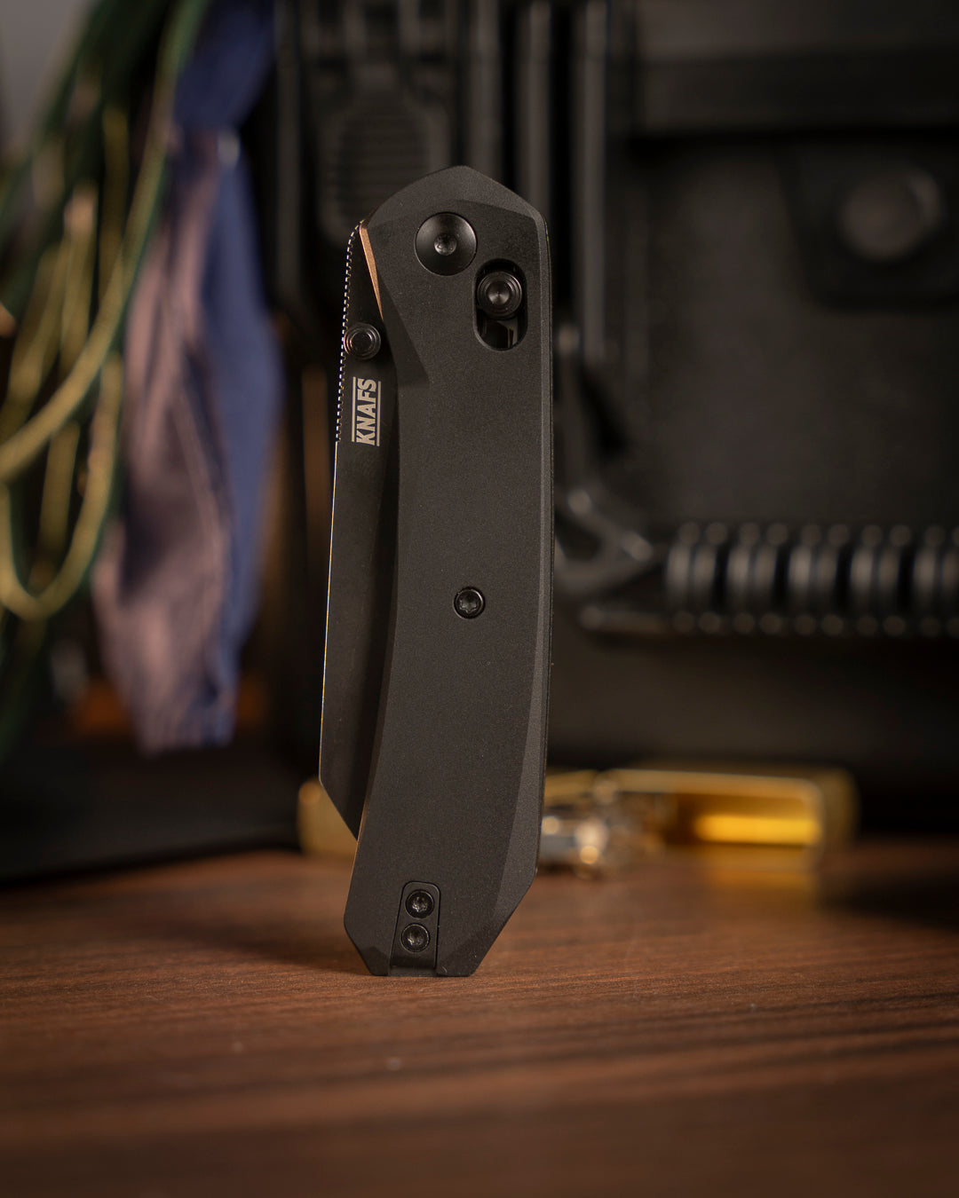 Lander 2 Reverse Tanto - Black Aluminum - Elmax