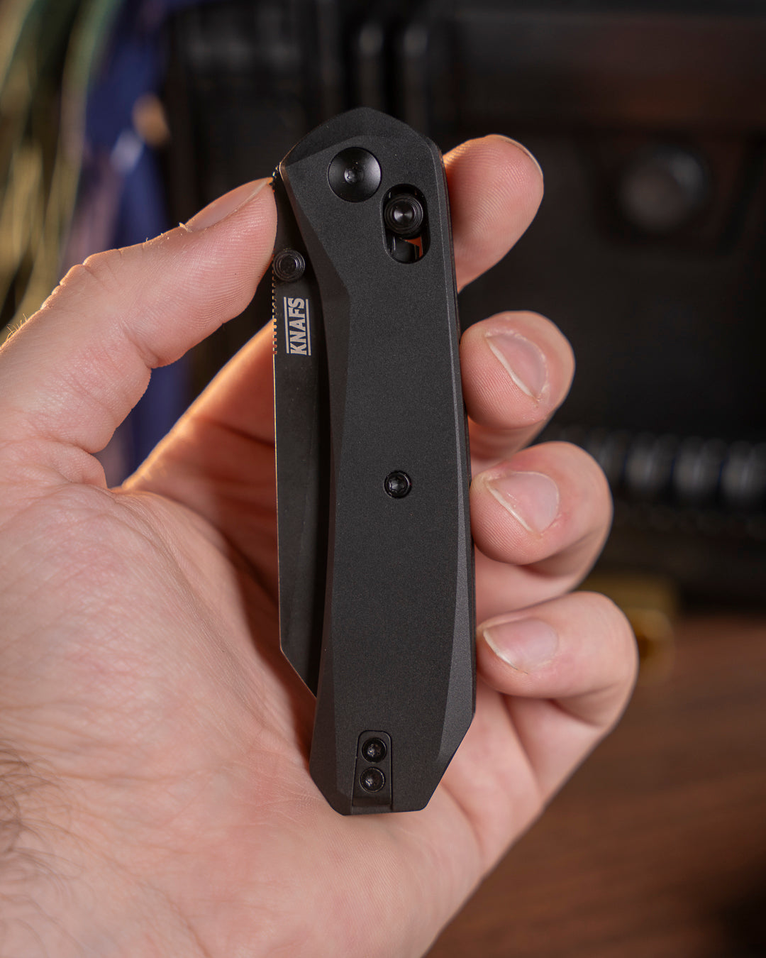 Lander 2 Reverse Tanto - Black Aluminum - Elmax