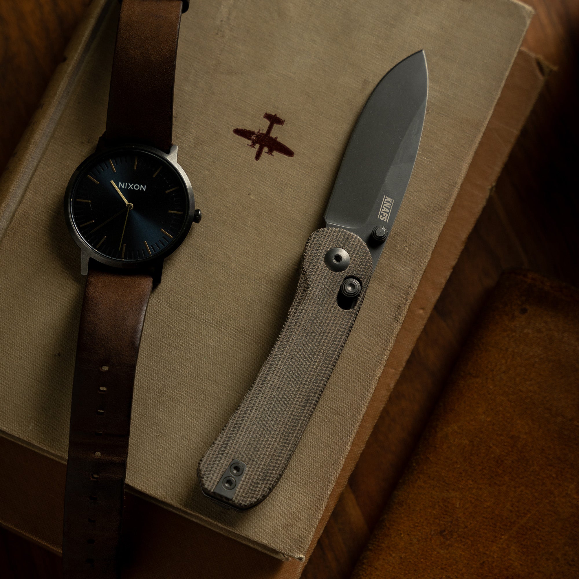 KNAFS-00397 Lander 3 Pocket Knife Moondust Micarta