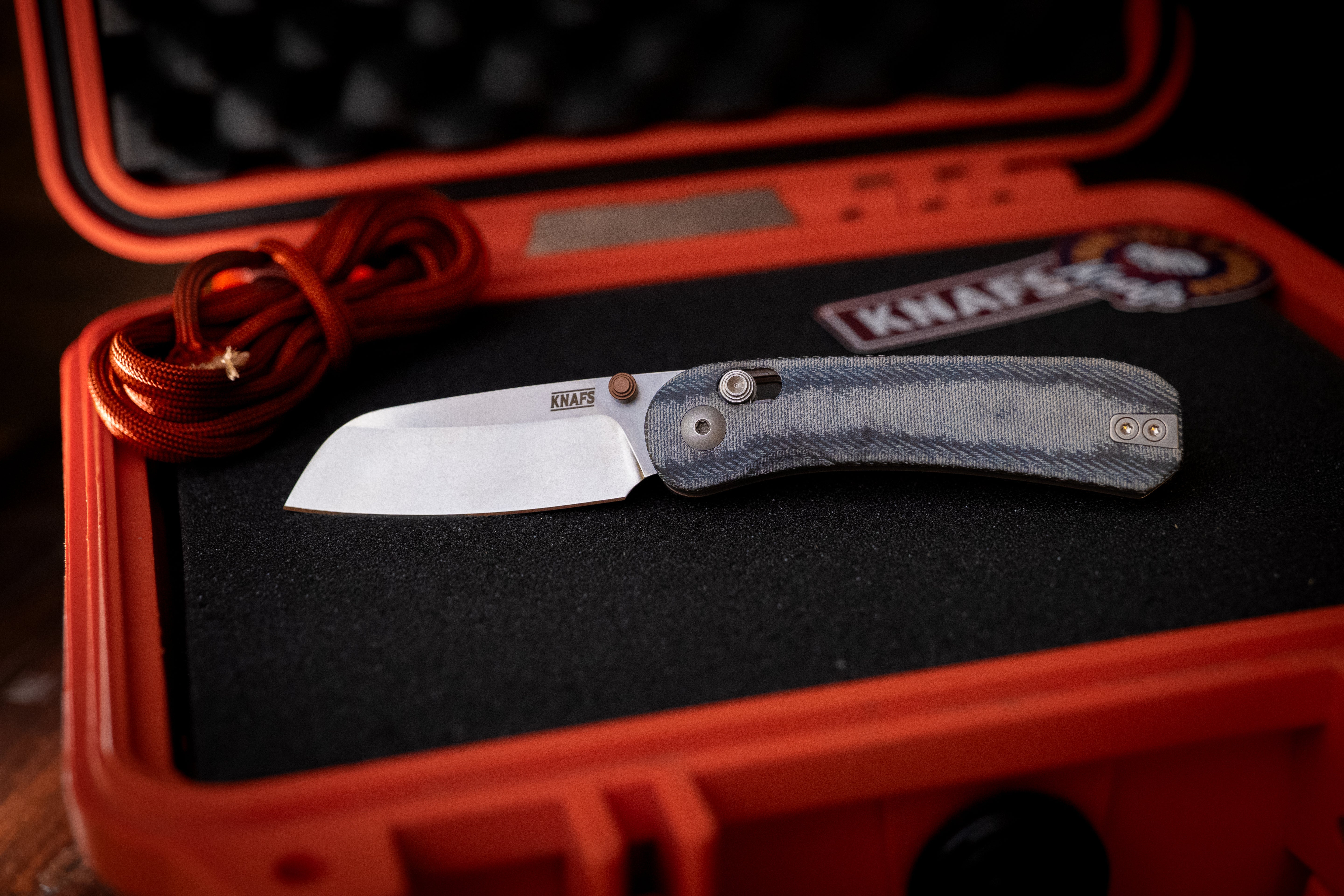 Lander 3 Pocket Knife - Sheepsfoot - Denim Micarta - S35VN