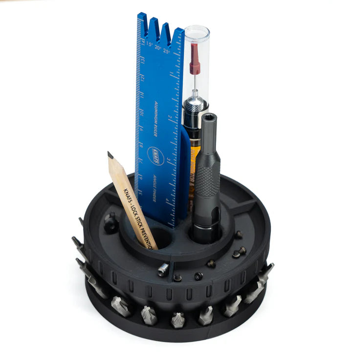 Launchpad Desk Organizer in use with items